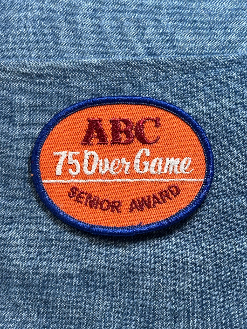 ABC 75 Over Game Patch: Orange Oval - Bowling Accessory