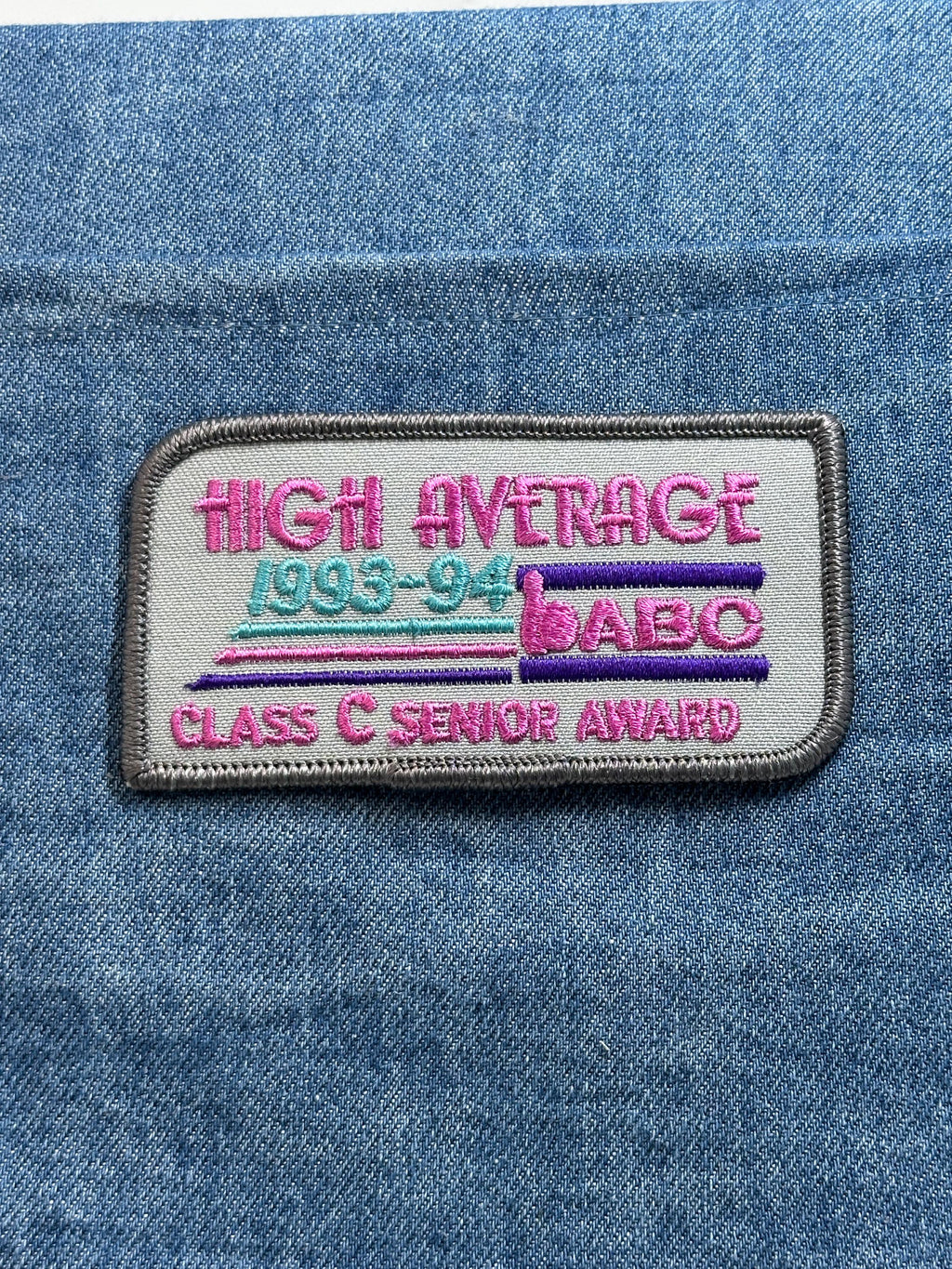 ABC High Average Patch 1993 1994 Class C Senior Award Vintage Bowling