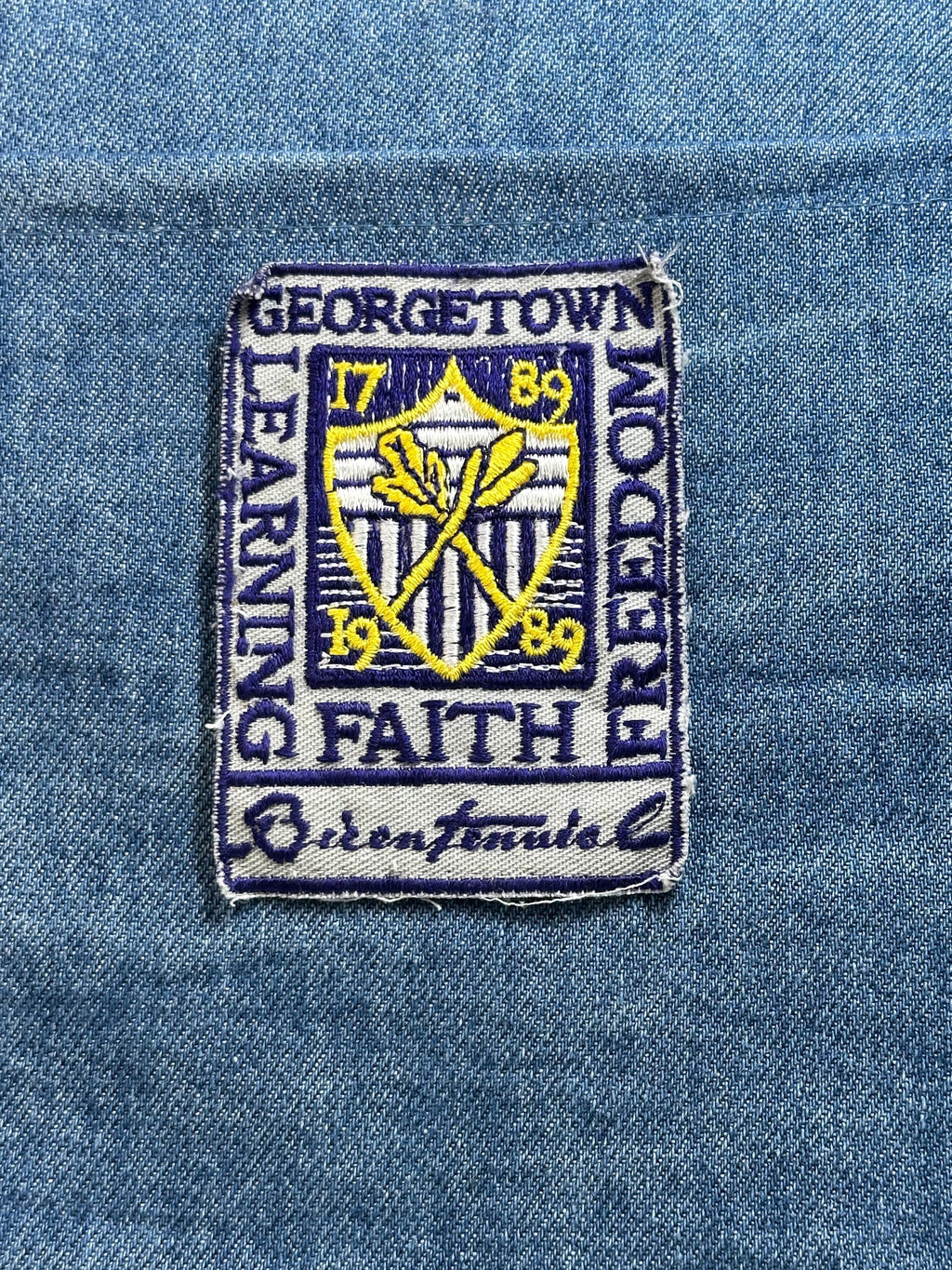 Georgetown Learning Faith Patch: Blue Gold Crest - College Accessory