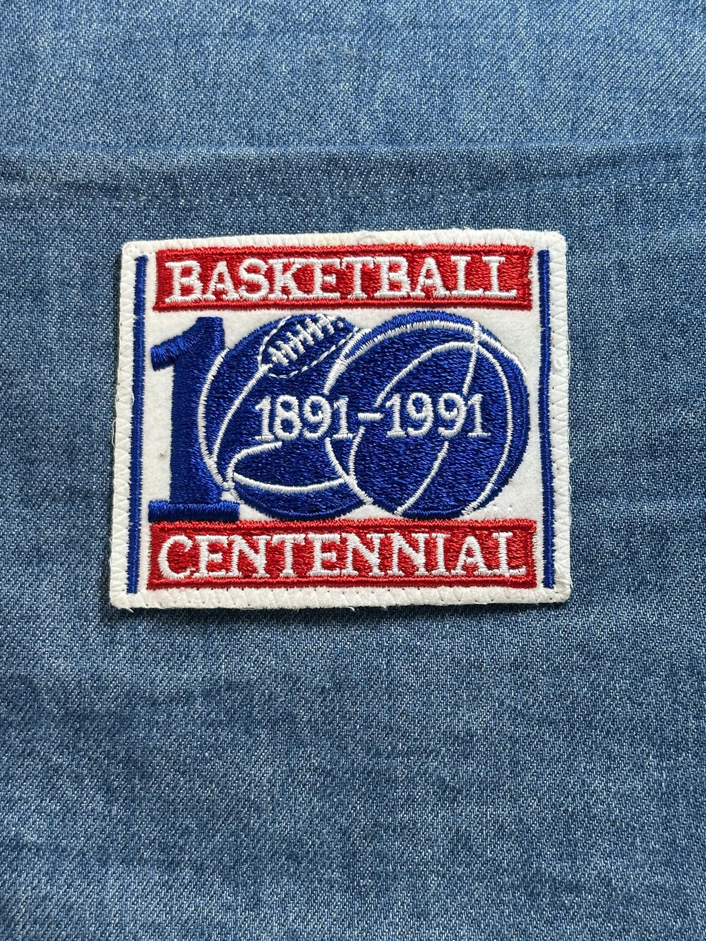 Basketball Centennial Patch: Red White Blue - 1891-1991 Accessory