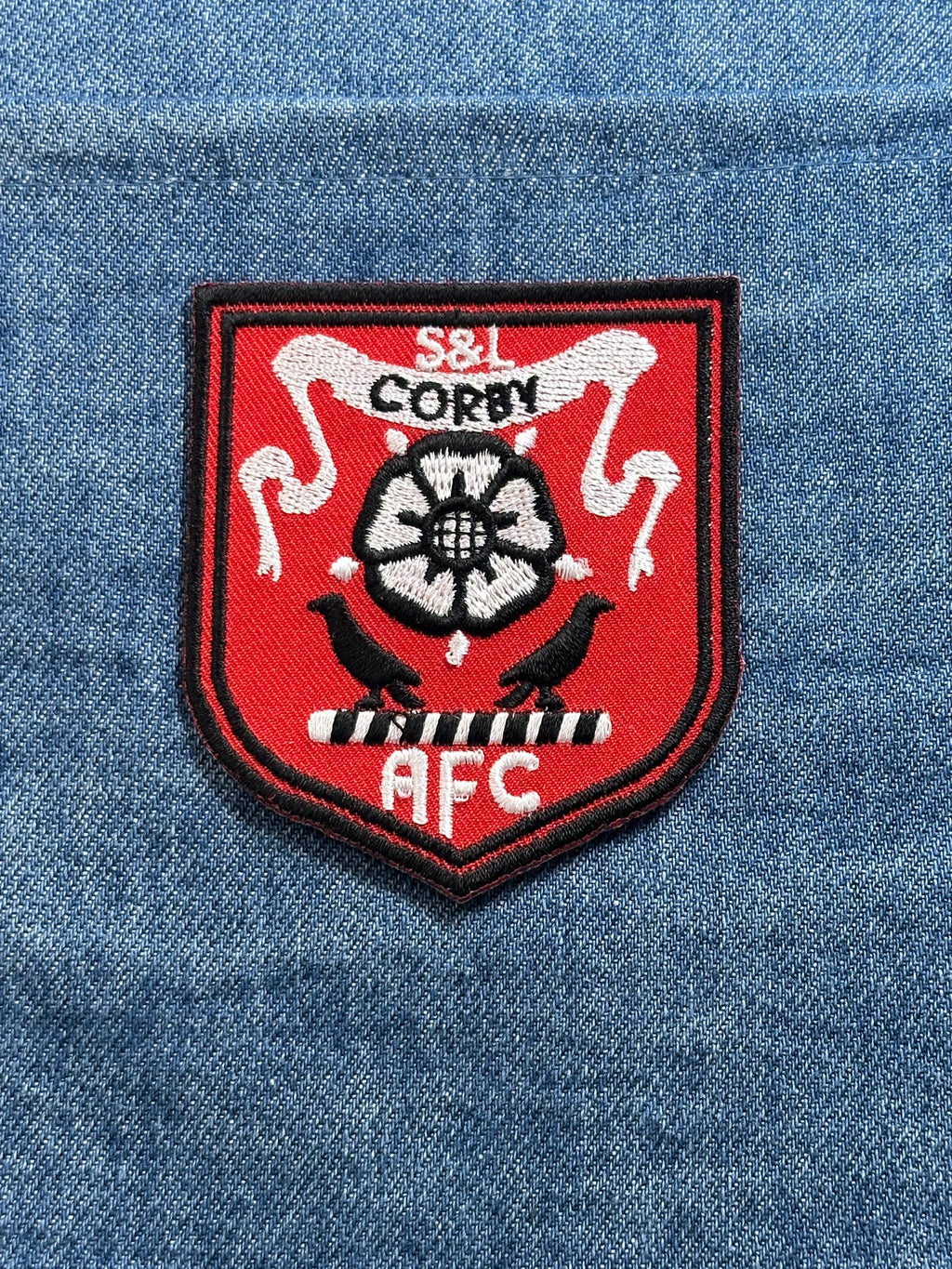 S&L Corby AFC Patch Soccer Football Club Crest Embroidered Sew On Patch