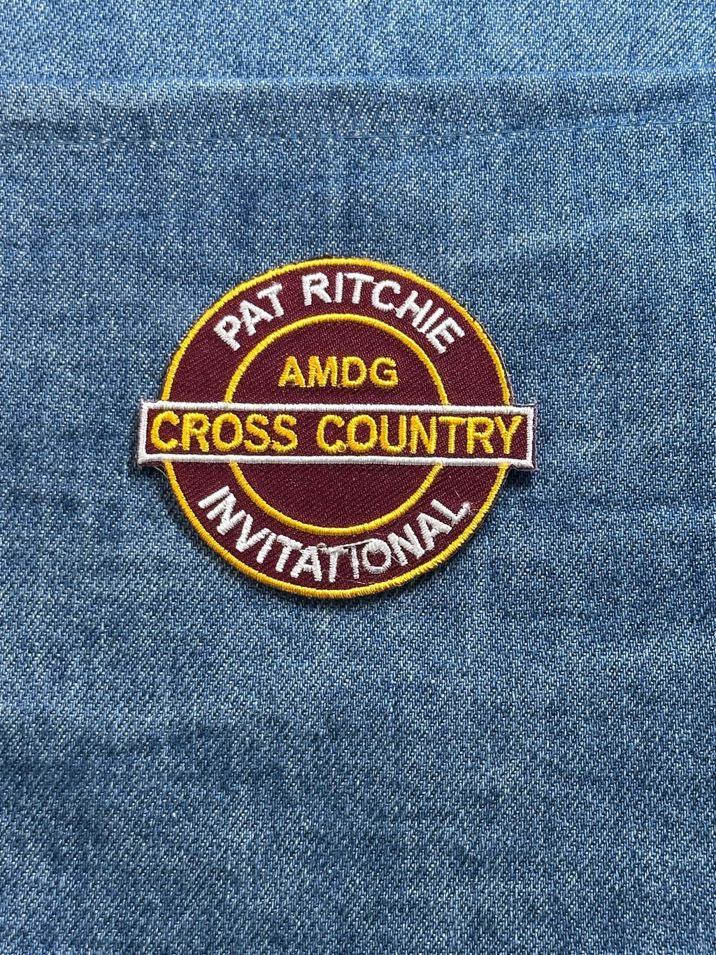 Pat Ritchie Cross Country Patch: Maroon Gold - School Sports Accessory