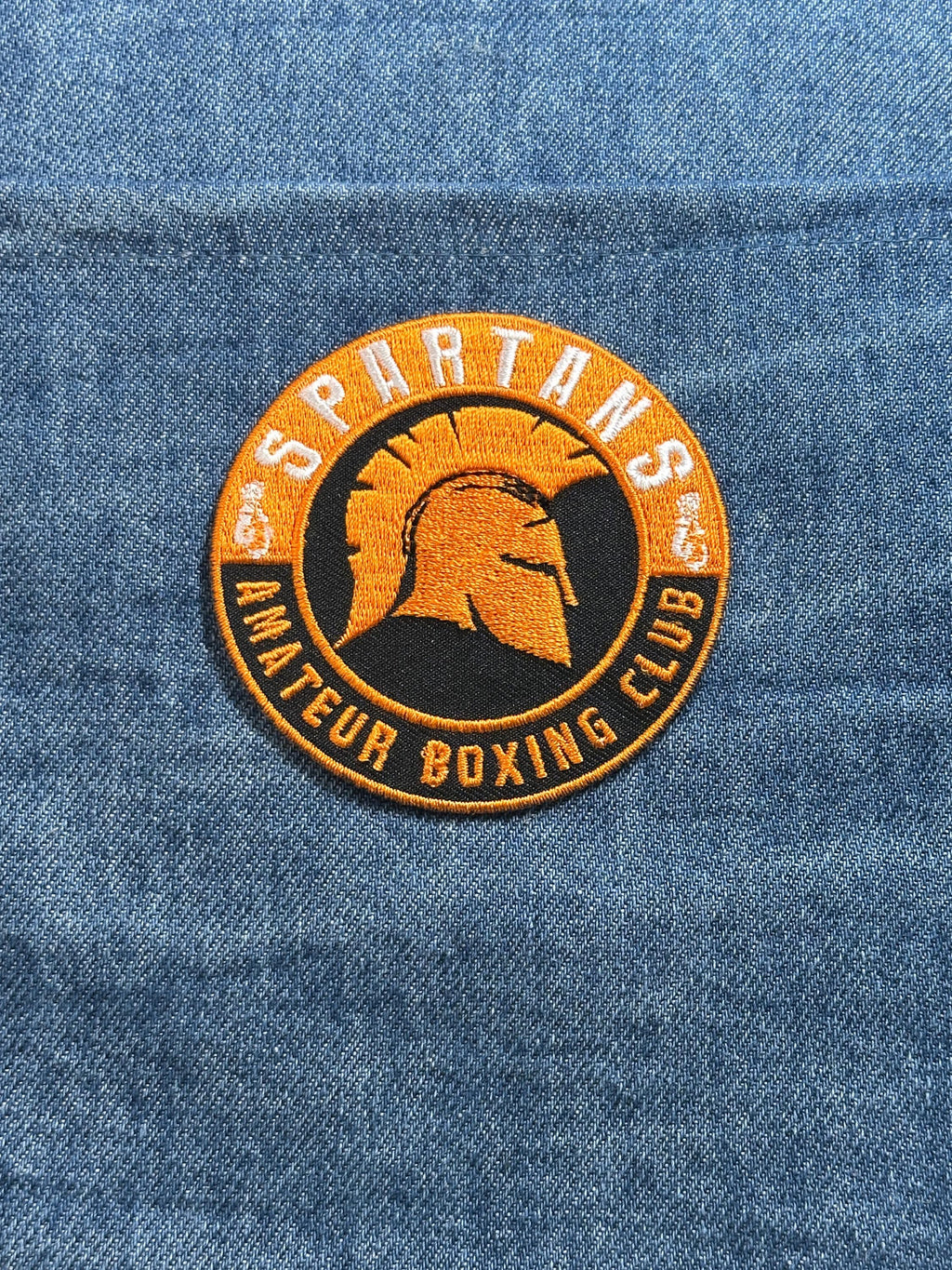 Spartans Amateur Boxing Club Patch: Orange Black - Sports Accessory