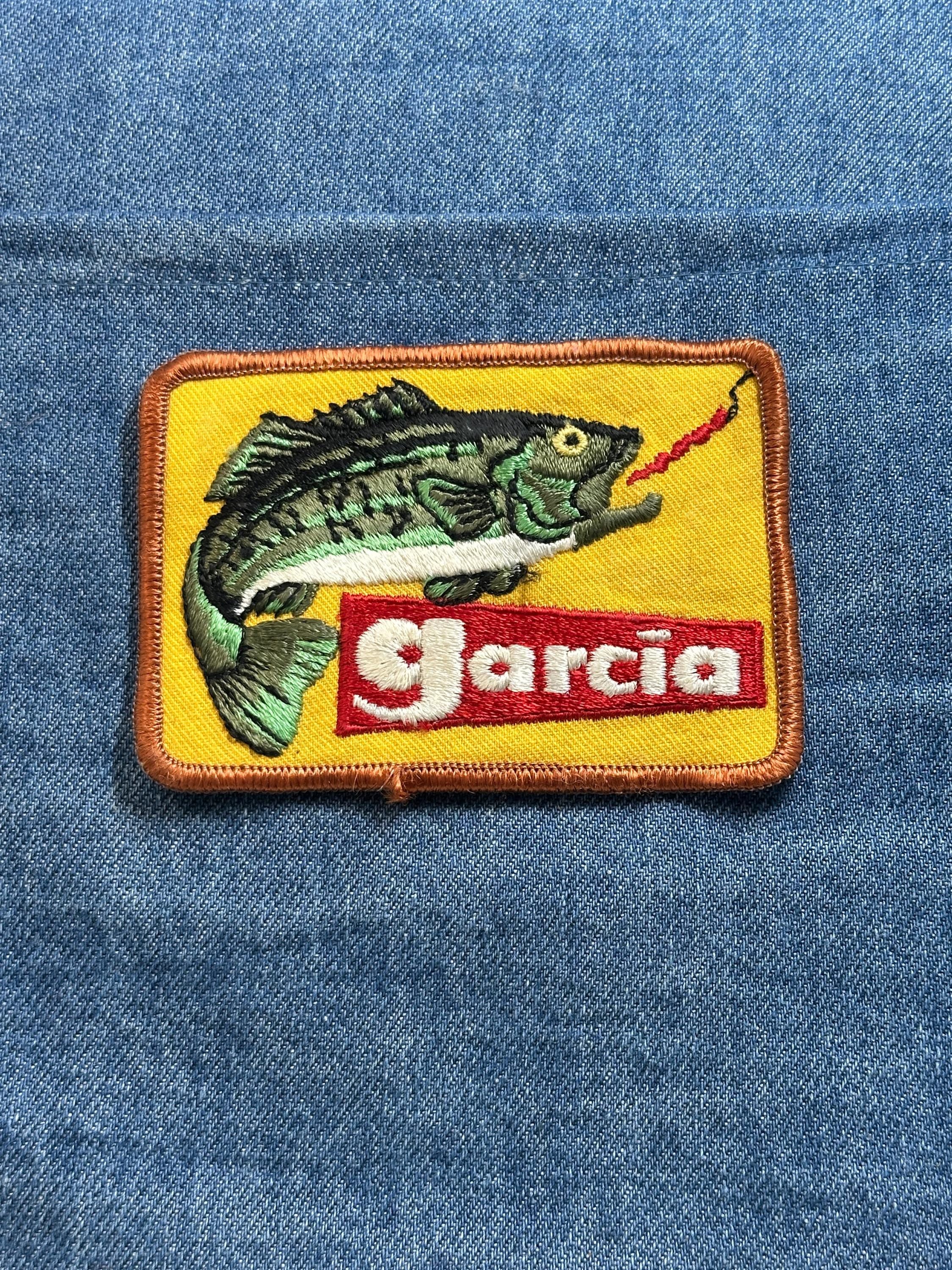 Garcia Fishing Patch: Yellow Bordered - Vintage Tackle Accessory
