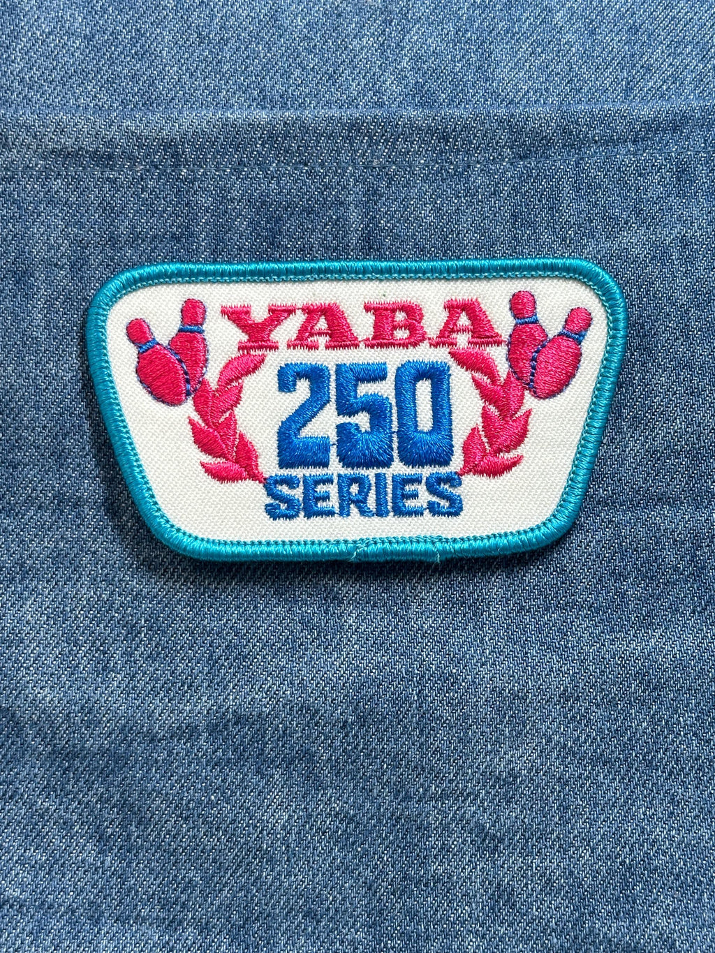 YABA 250 Series Patch: Pink & Blue - Bowling League Accessory
