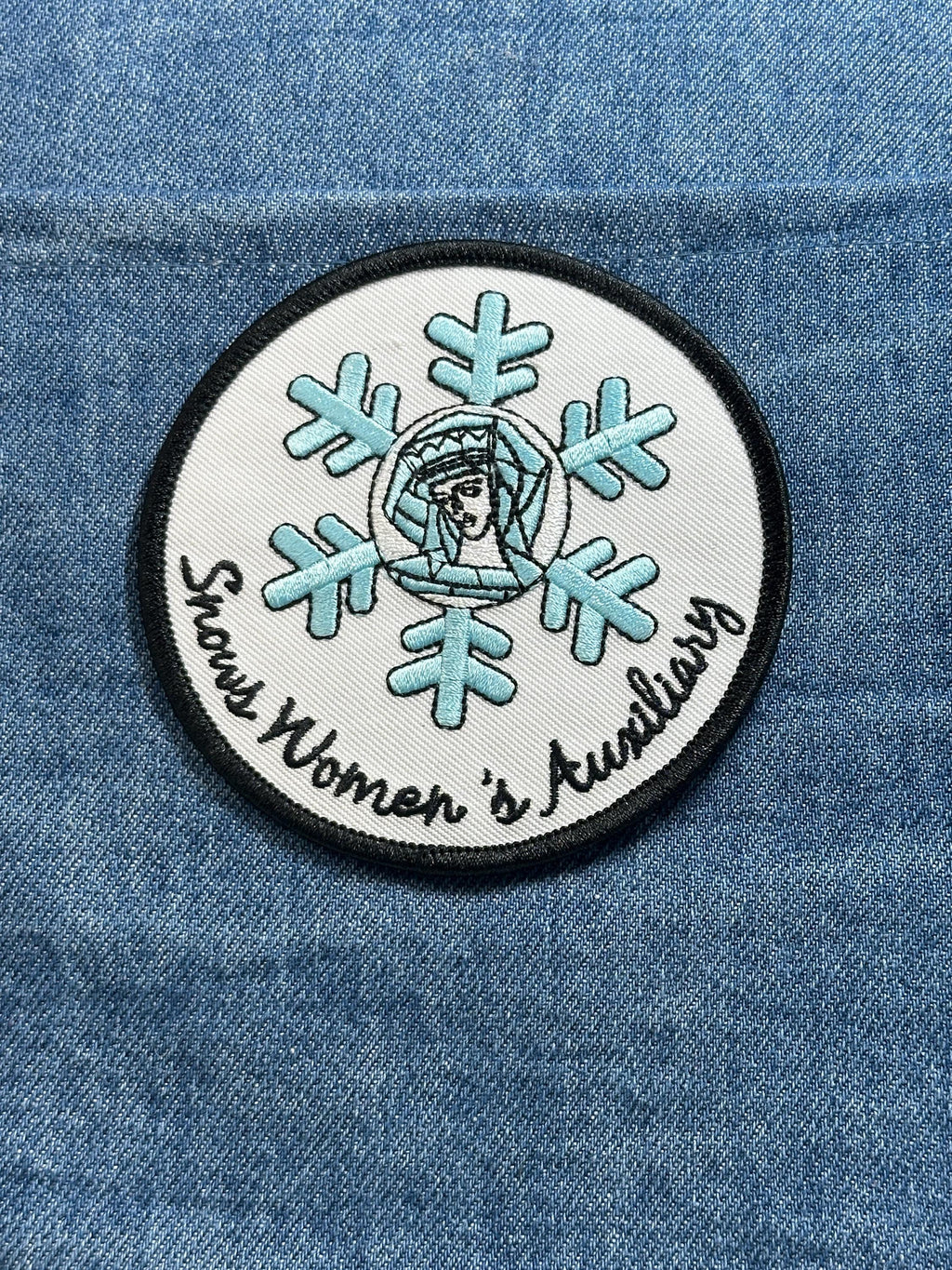 Snow Womens Auxiliary Patch Snowflake Lady Liberty Embroidered Sew On Patch