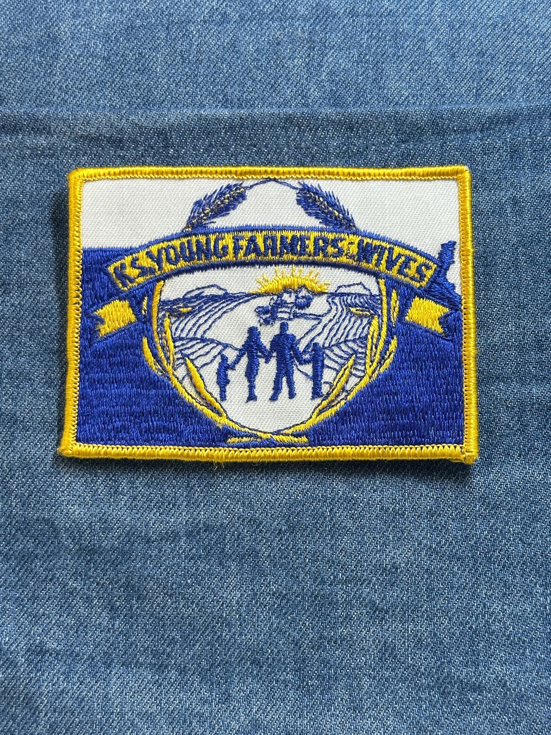 KS Young Farmers Wives Patch Kansas Agriculture Farming Family Embroidered Patch
