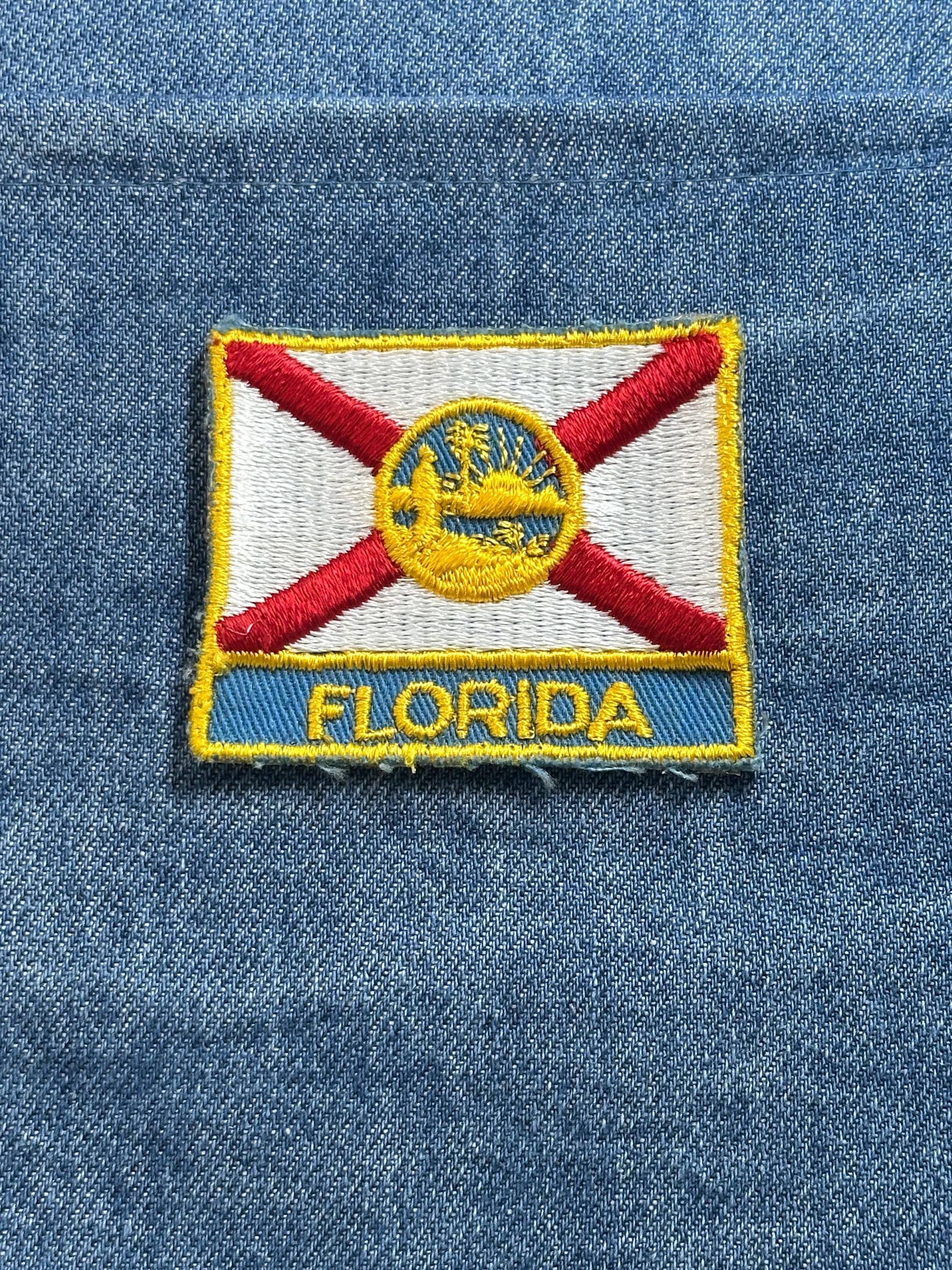 Florida State Flag Patch: Red Cross & Seal - Patriotic Accessory