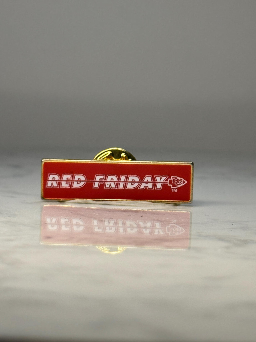Vintage KC Chiefs Red Friday Enamel Pin: Red Gold NFL Accessory