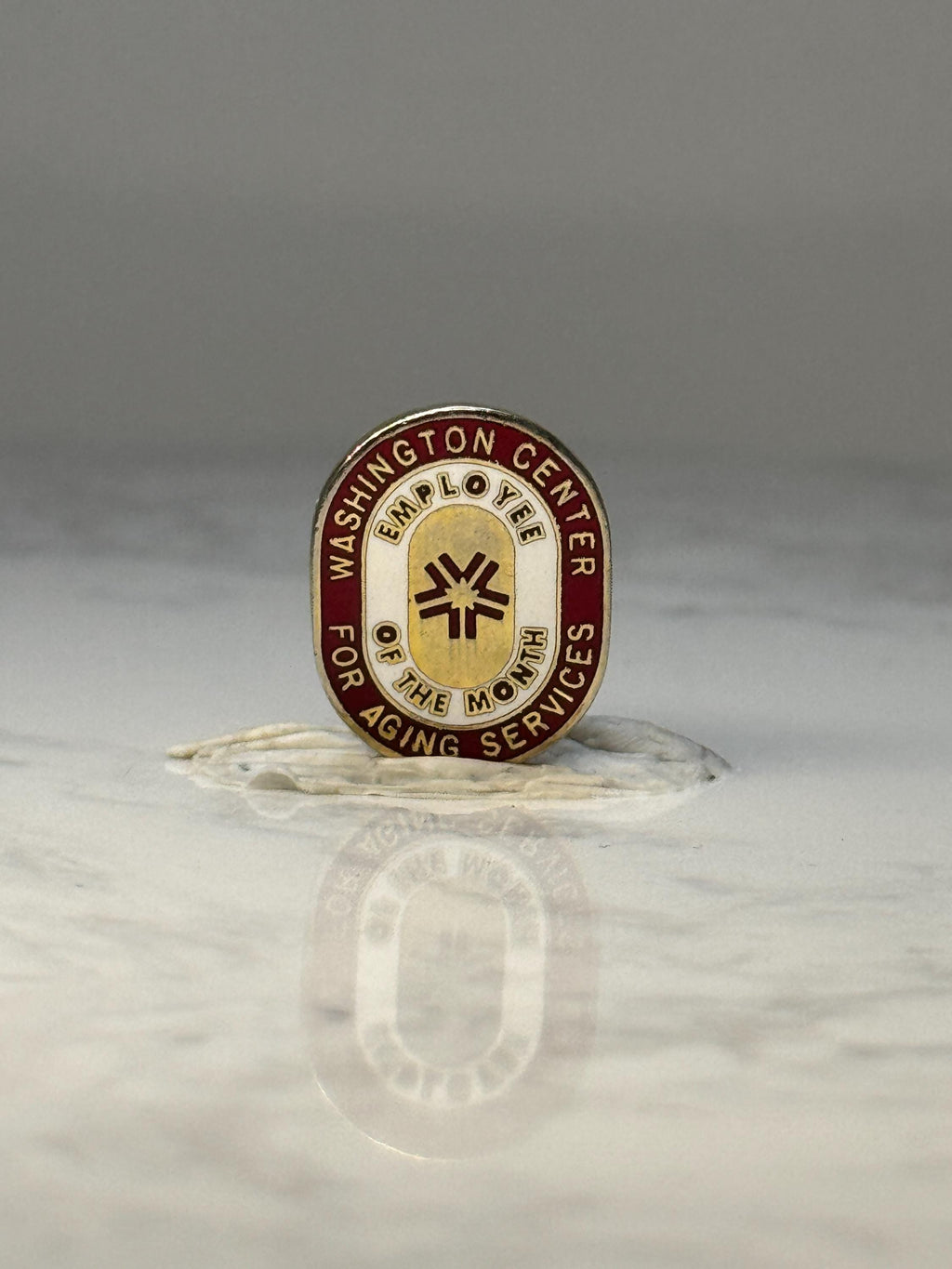 Vintage Washington Center Pin: Red Enamel - Employee of Month