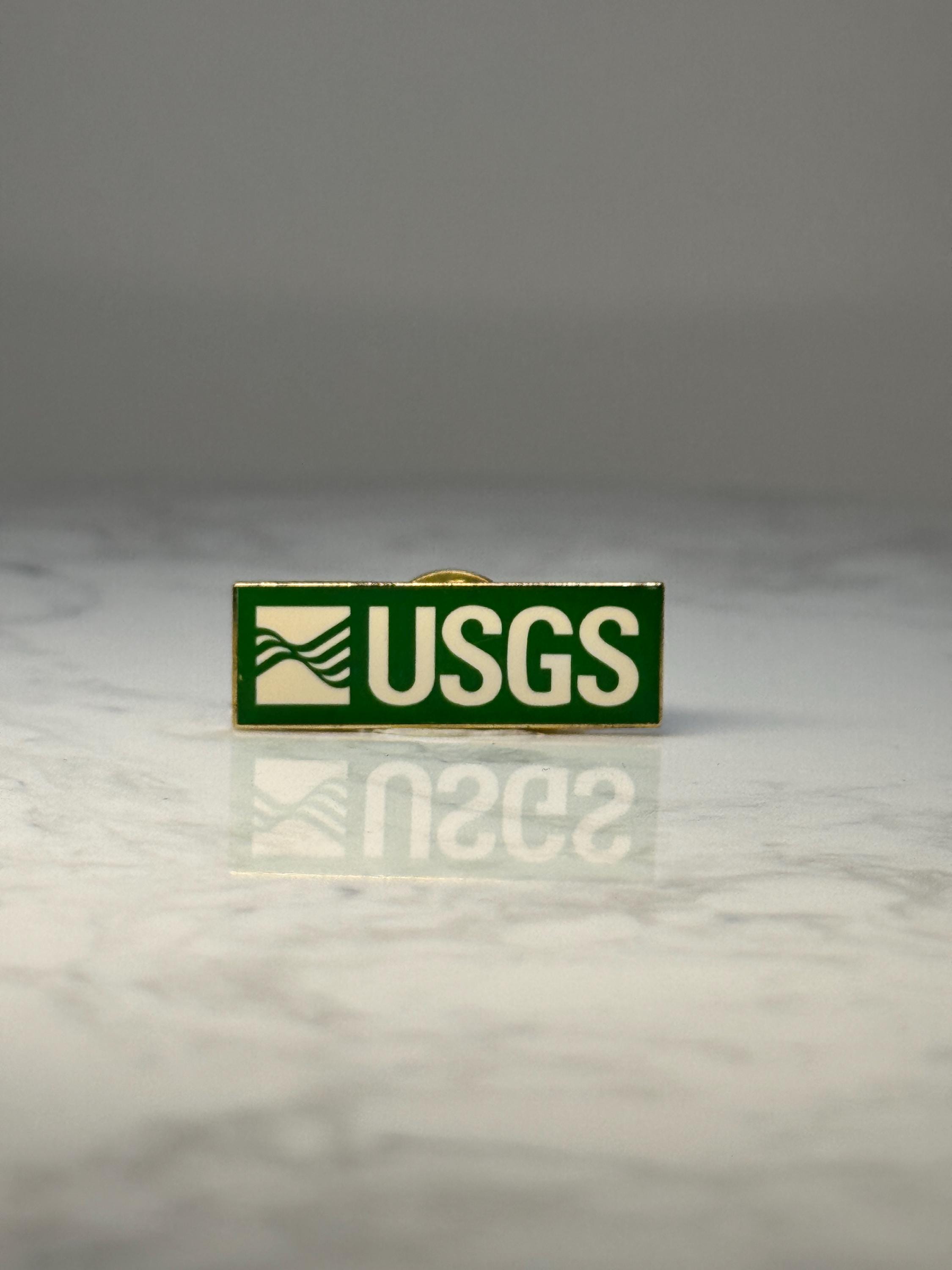 USGS Logo Lapel Pin: Green Enamel - Agency Accessory