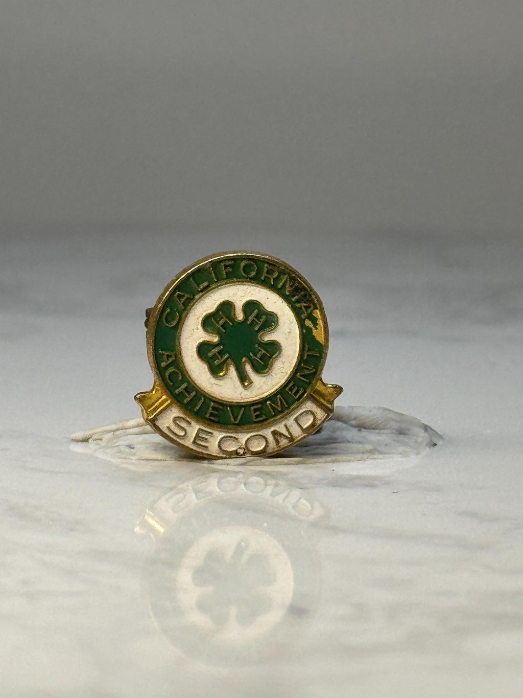Vintage California 4-H Achievement Pin: Green Enamel - Youth Award Accessory