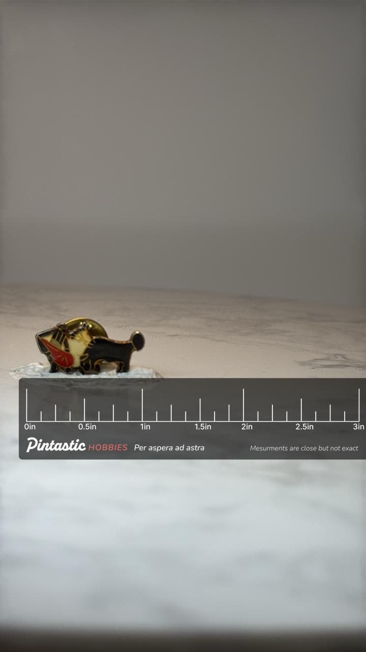 Bullfighter Matador Pin Bull and Cape Vintage Spanish Enamel Lapel Pin Toro Collectible with ruler overlay for size reference