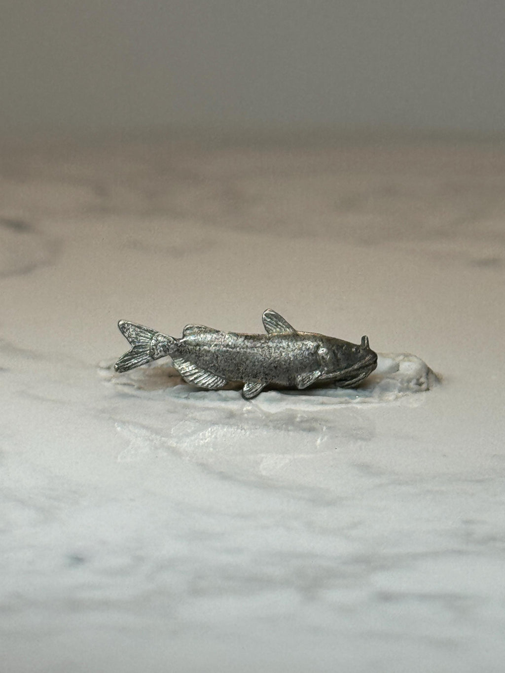 Vintage Catfish Fish Lapel Pin: Silver Tone Metal - Nature Accessory