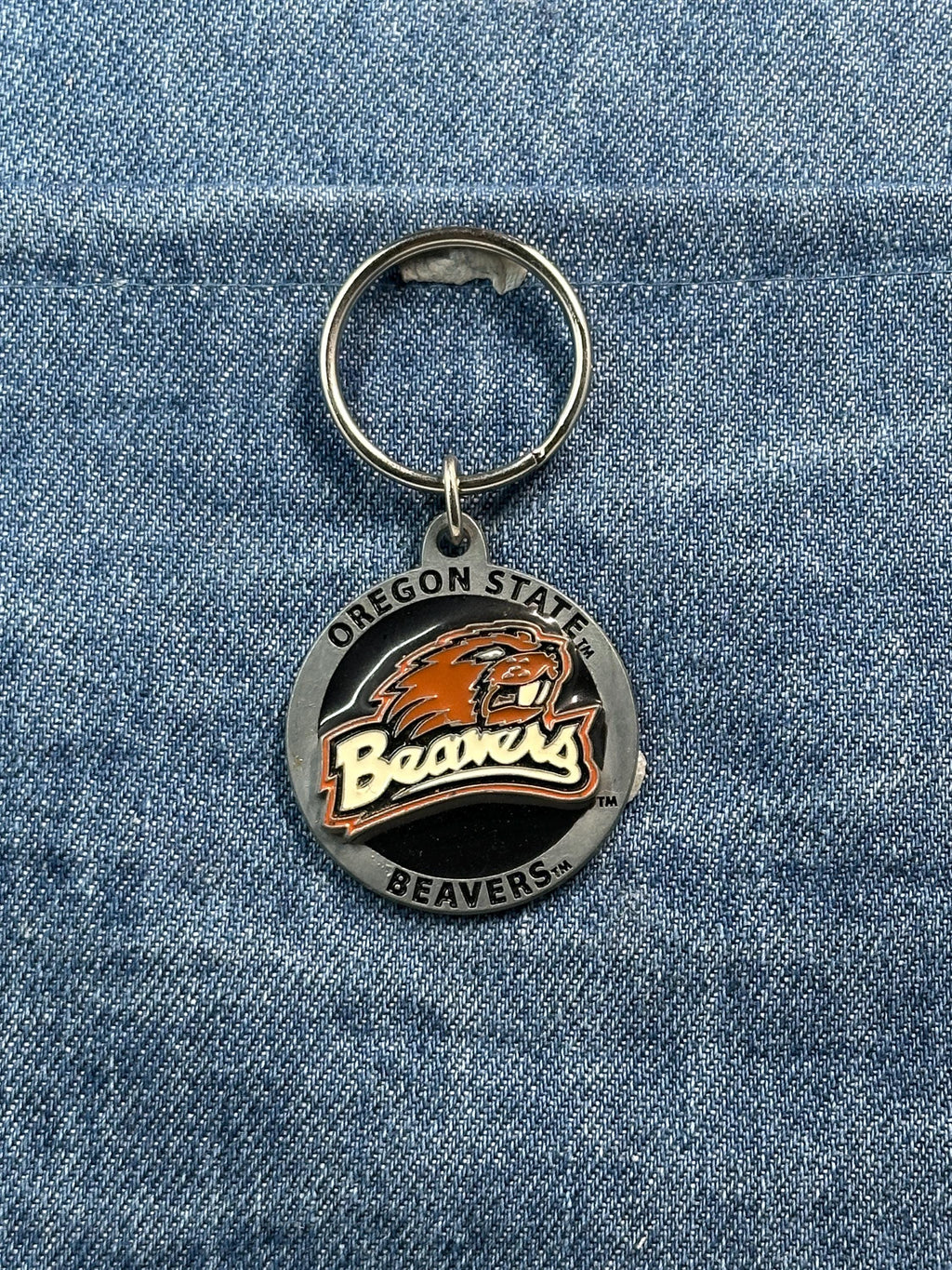 Vintage Oregon State Beavers Keychain: Metal Enamel - College Accessory