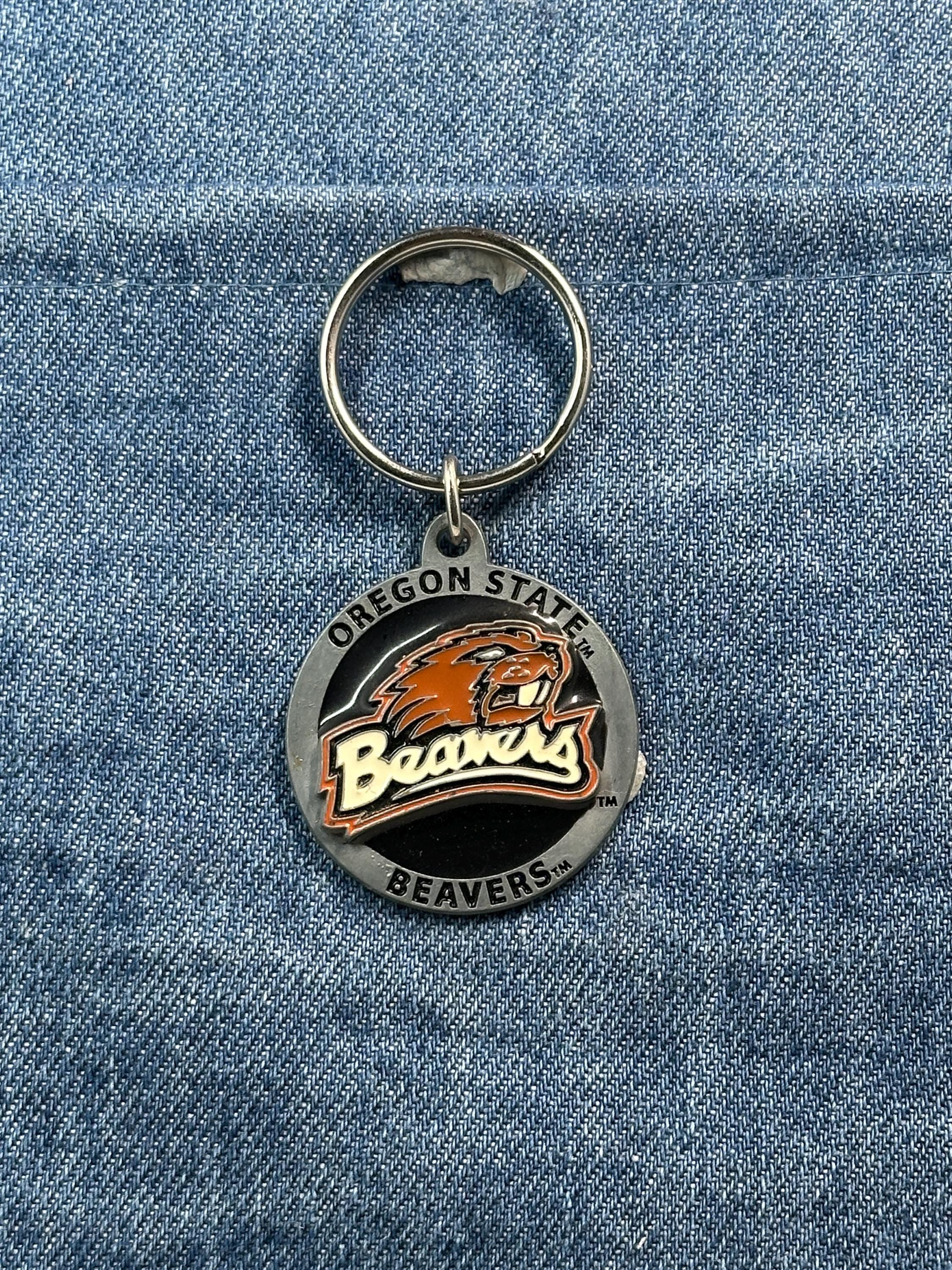 Vintage Oregon State Beavers Keychain: Metal Enamel - College Accessory