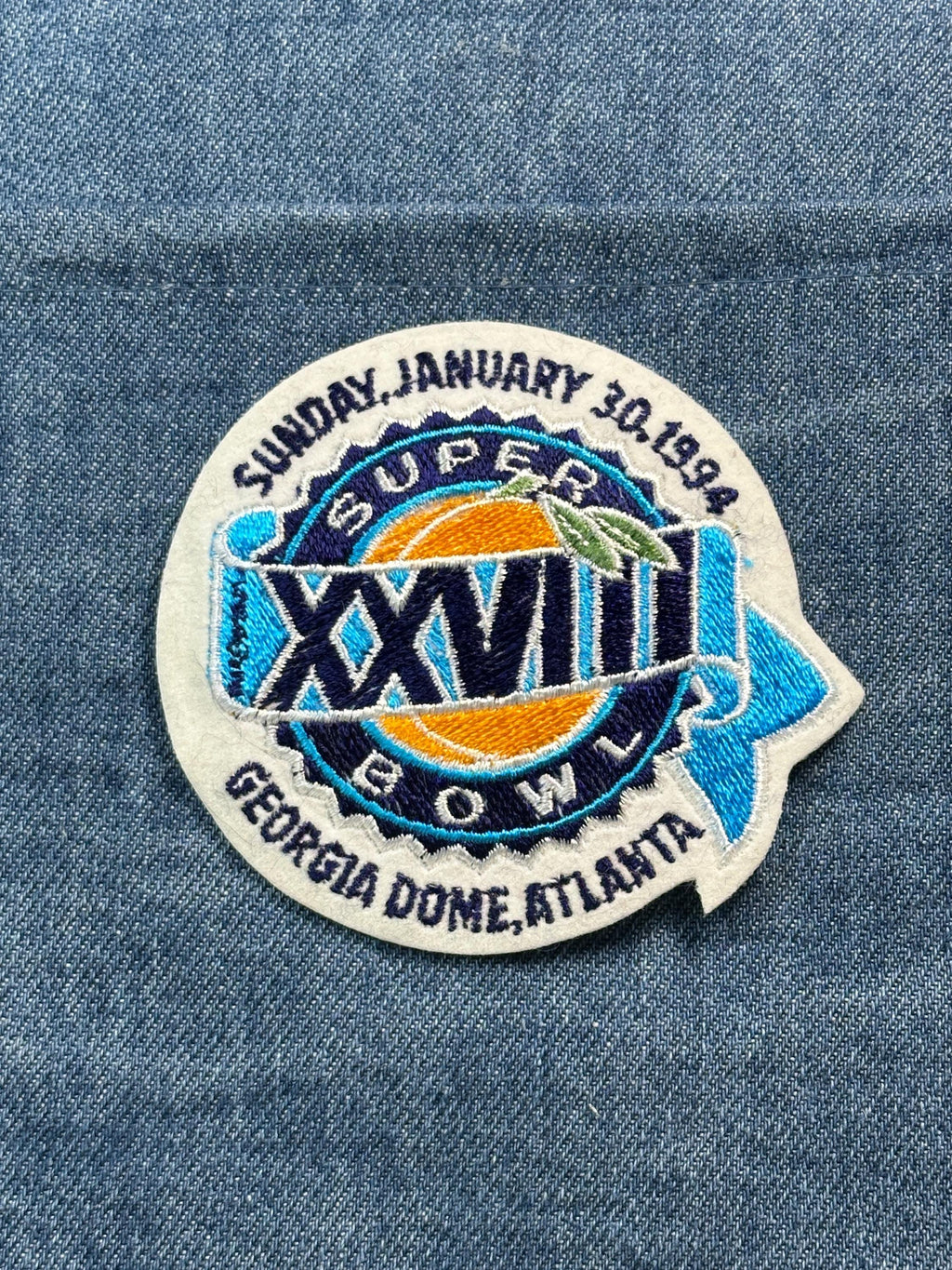 Super Bowl XXVIII Patch: Blue White - 1994 NFL Accessory