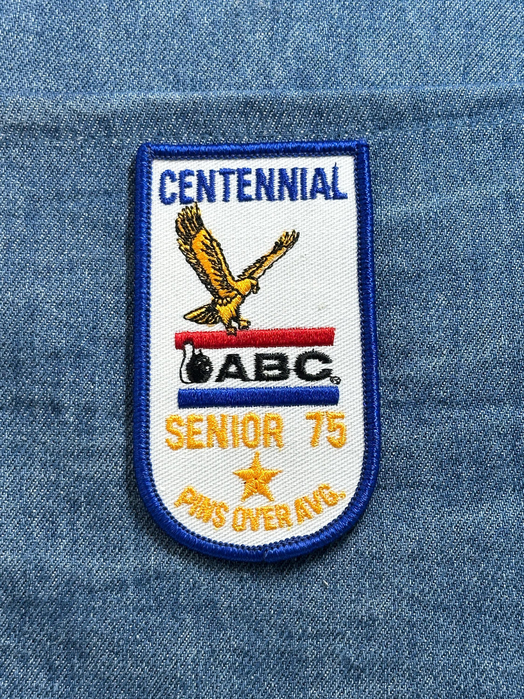 ABC Bowling Patch Centennial Senior 75 Pins Over Average Award Embroidered Patch