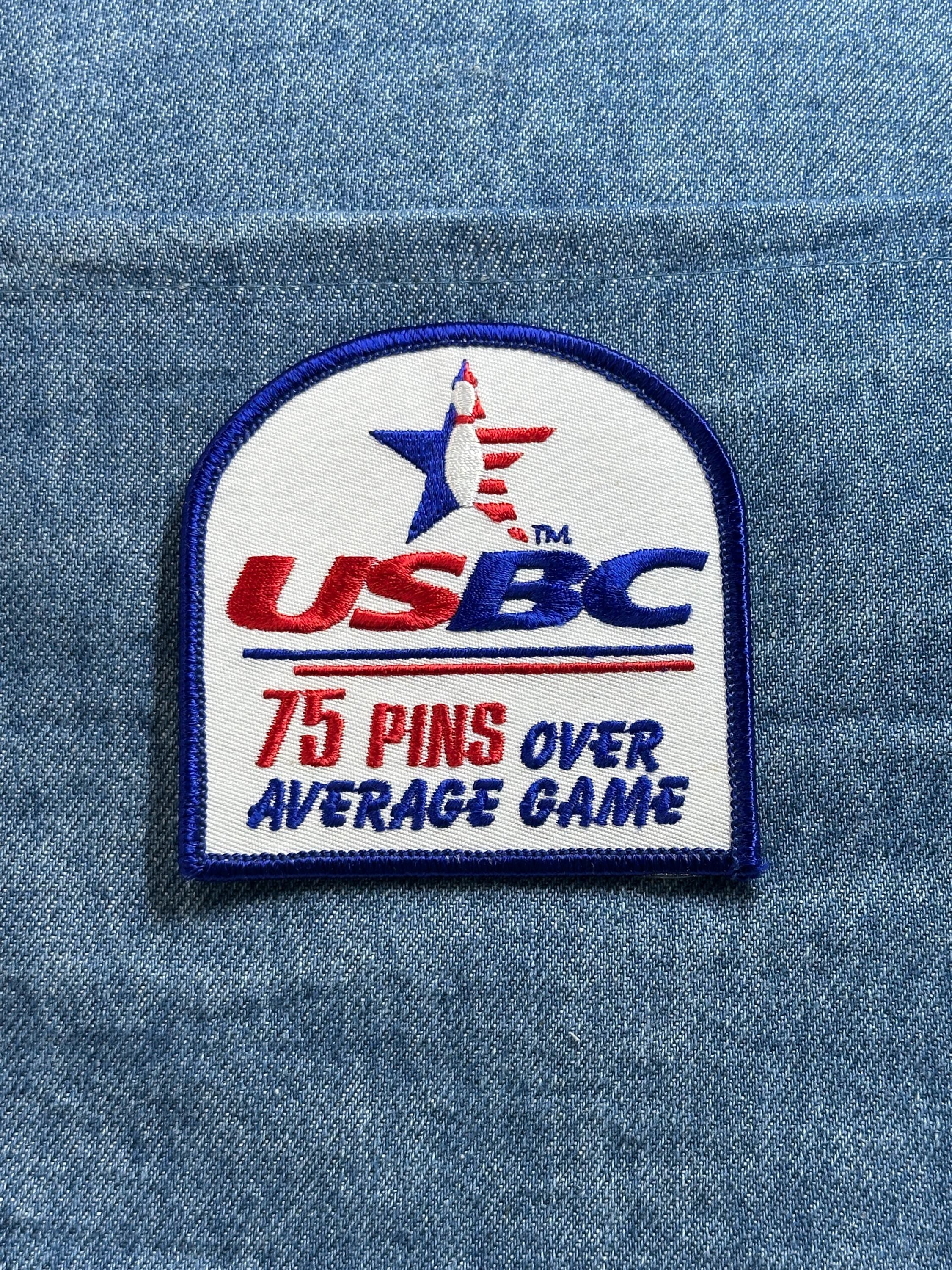 USBC 75 Pins Over Average Patch: Red White Blue - Bowling Award