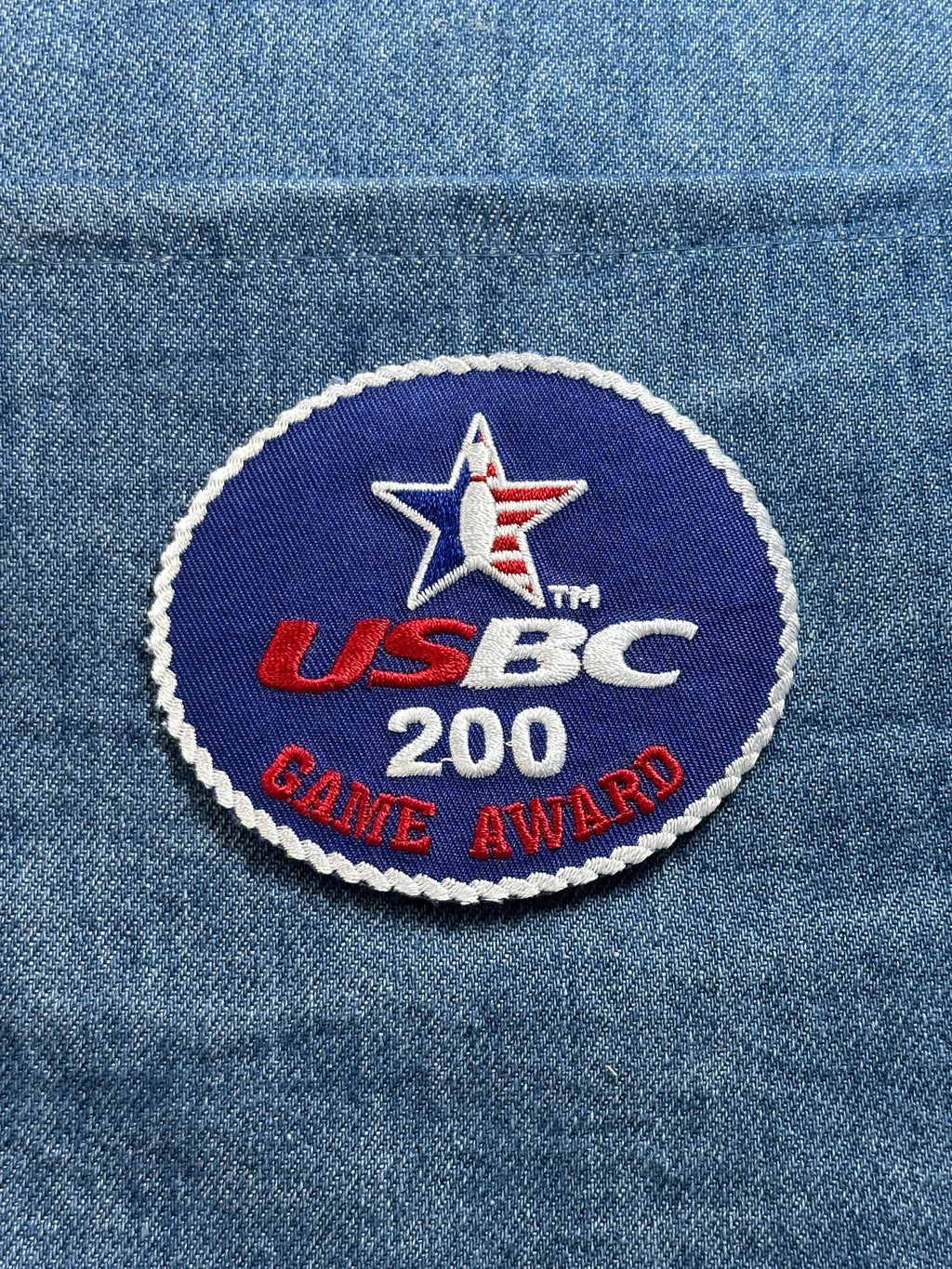 USBC 200 Game Award Patch: Red White Blue - Bowling Accessory
