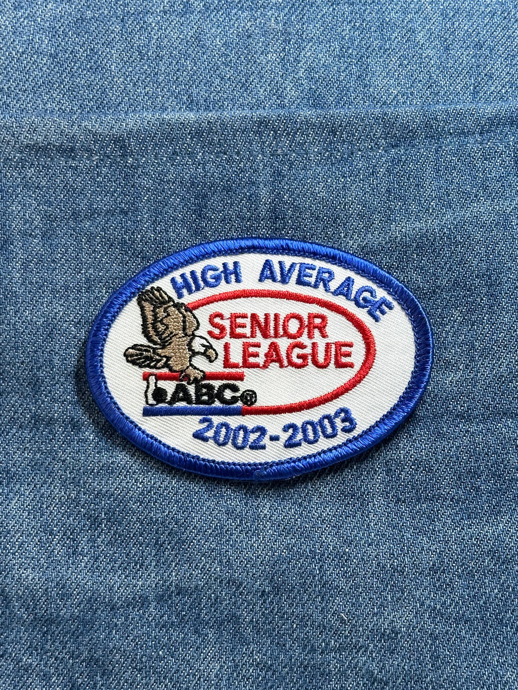 High Average Senior League Patch: Blue Border - 2002-2003