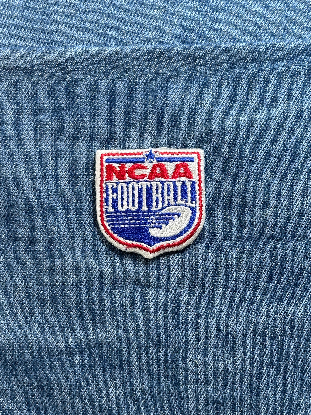 NCAA Football Patch: Red White Blue Shield - Sports Accessory