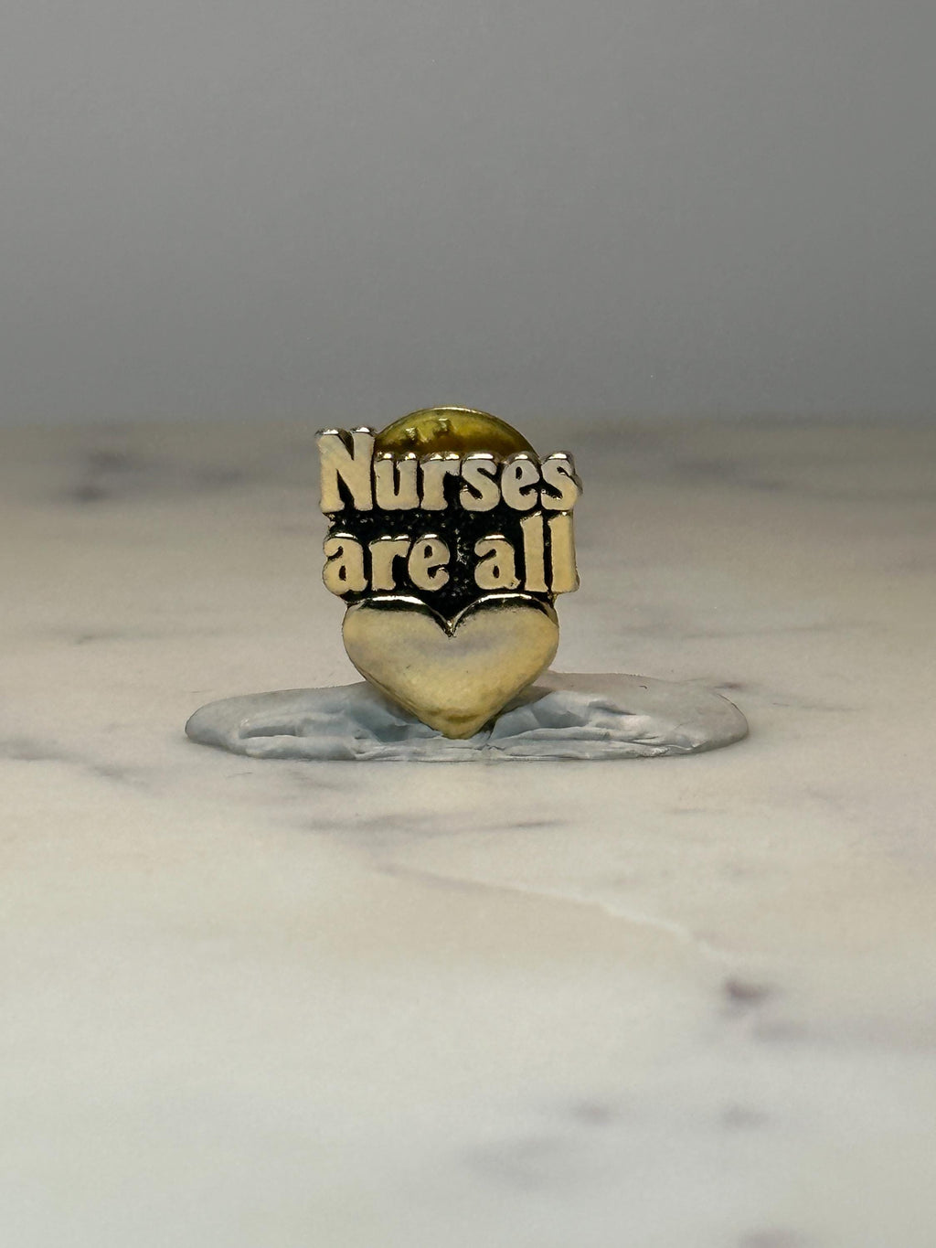 Nurses Are All Heart Lapel Pin: Gold Tone - Nursing Tribute Accessory