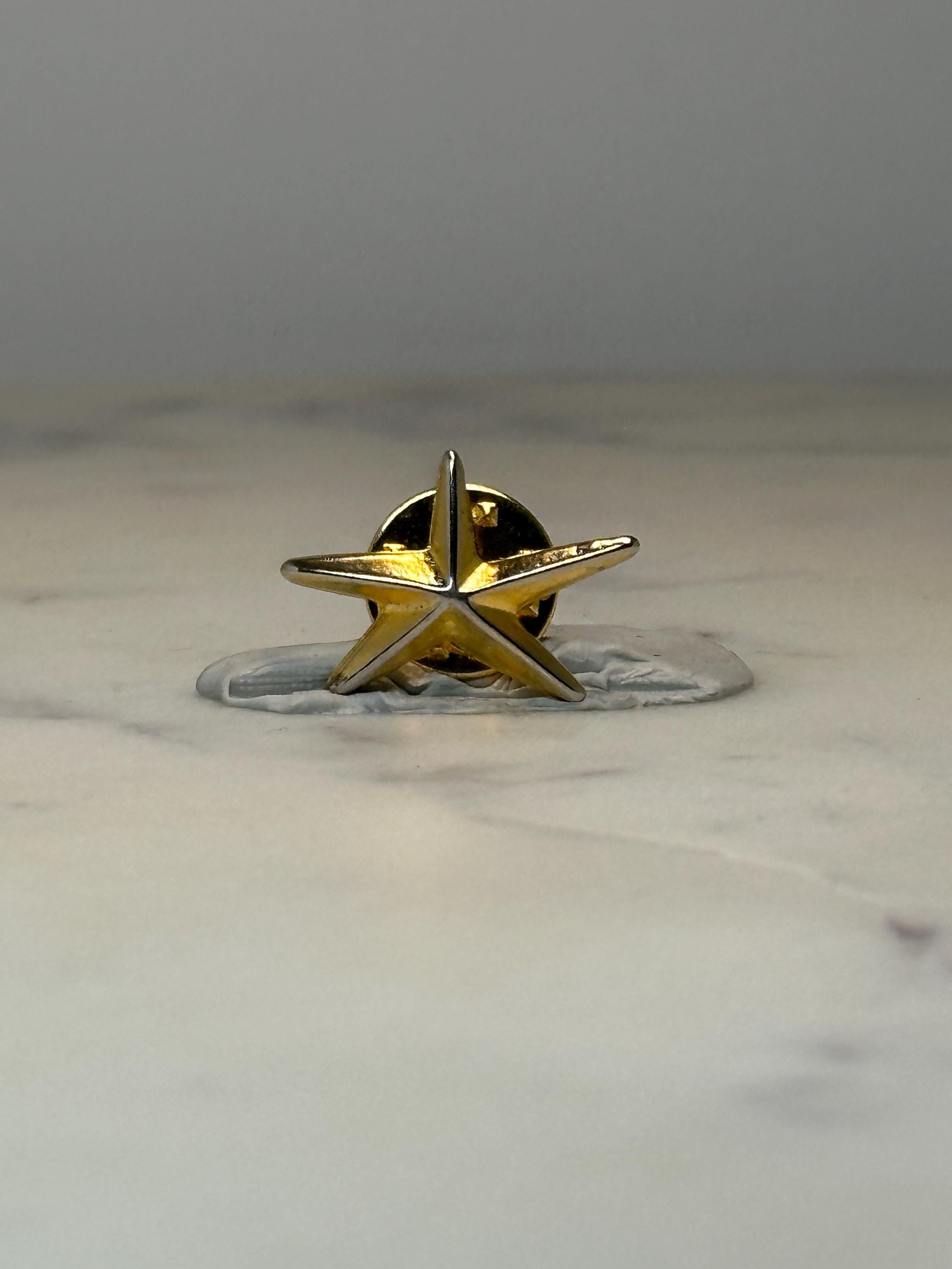 Gold Tone Starfish Pin Coastal Ocean Sea Star Lapel Pin Beach Jewelry
