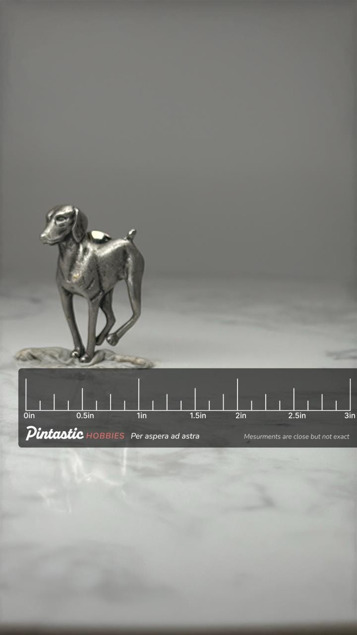 Dachshund Dog Figural Pin: Silver Tone Metal - Vintage Animal Accessory with ruler overlay for size reference