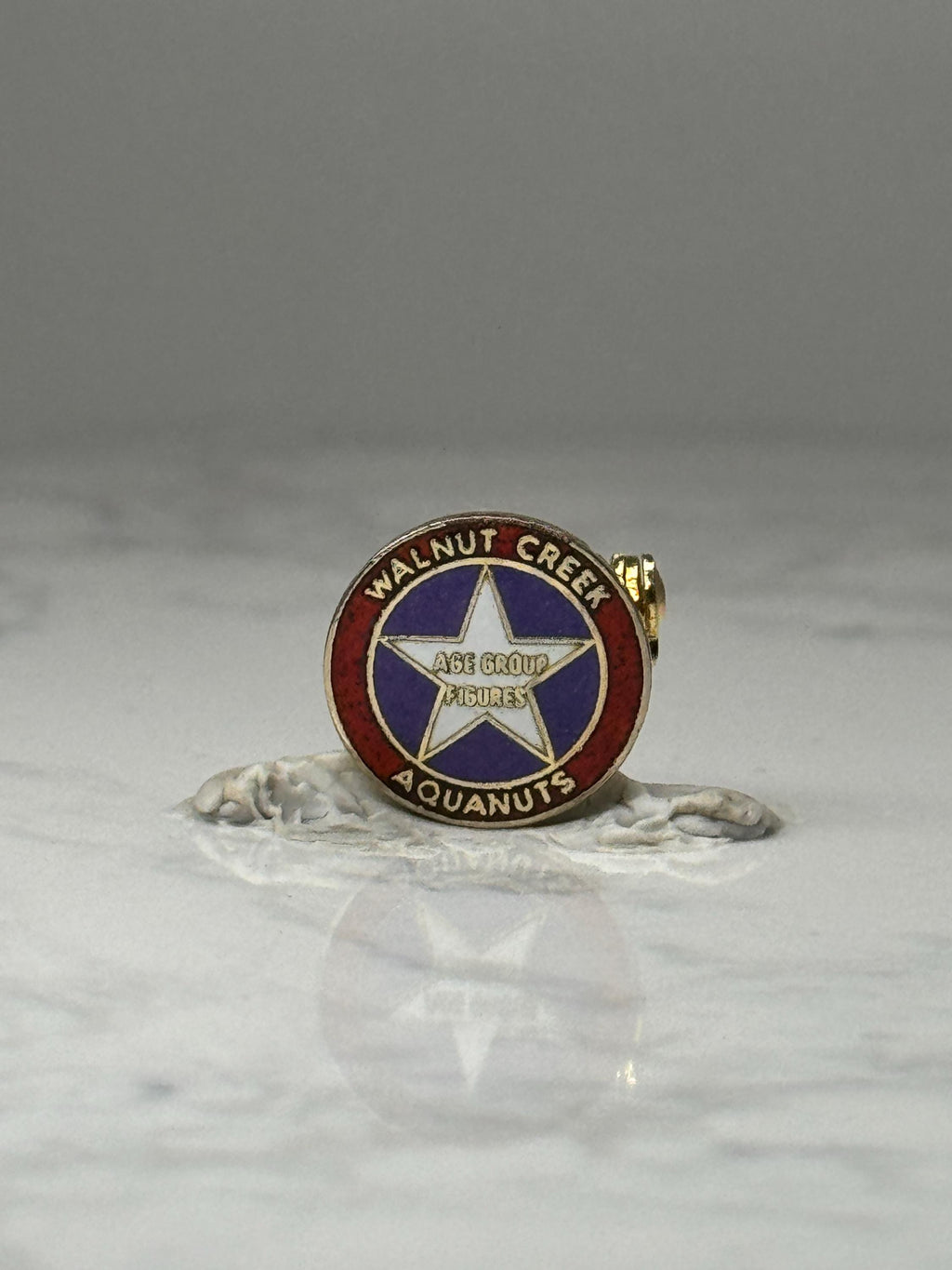 Walnut Creek Aquanuts Enamel Pin: Red White Blue - Swim Team