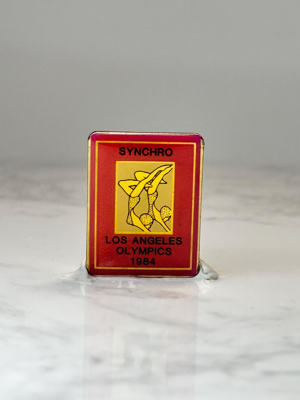 1984 Los Angeles Olympics Synchro Pin: Red Enamel - Summer Games