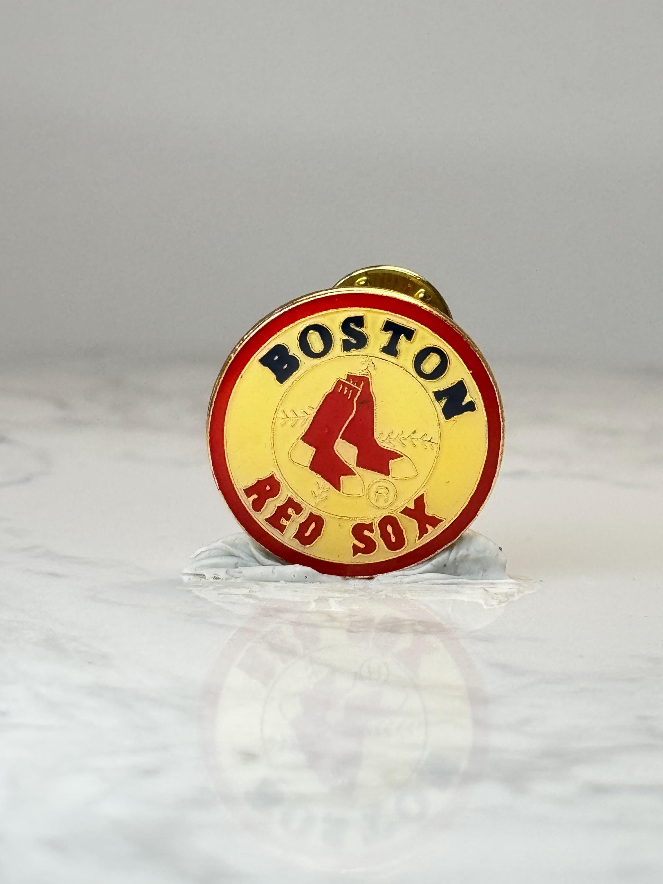 Boston Red Sox Logo Pin: Gold Tone Enamel - MLB Sports Accessory