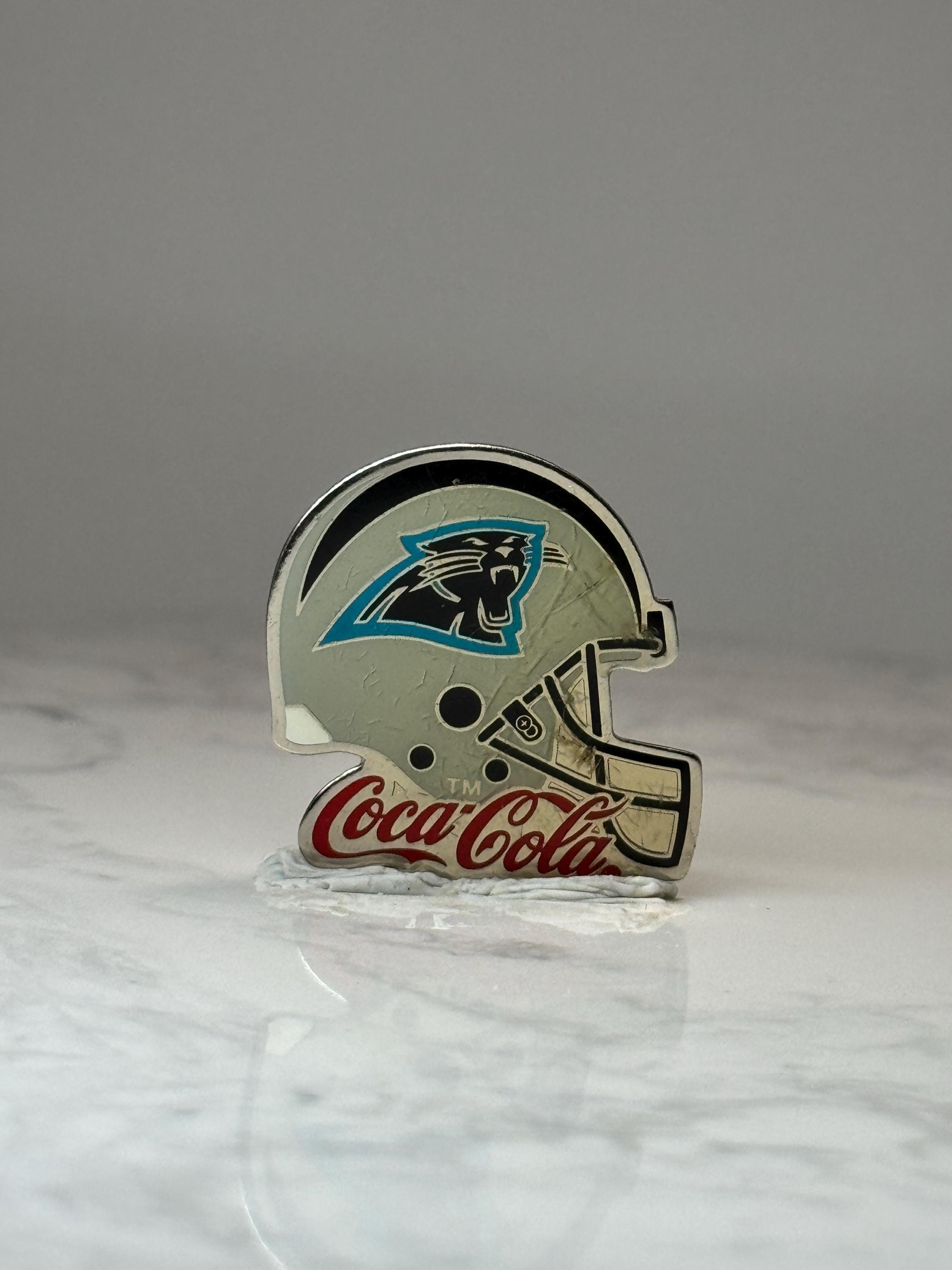 Carolina Panthers Helmet Pin: Silver Enamel - NFL Coke Promo