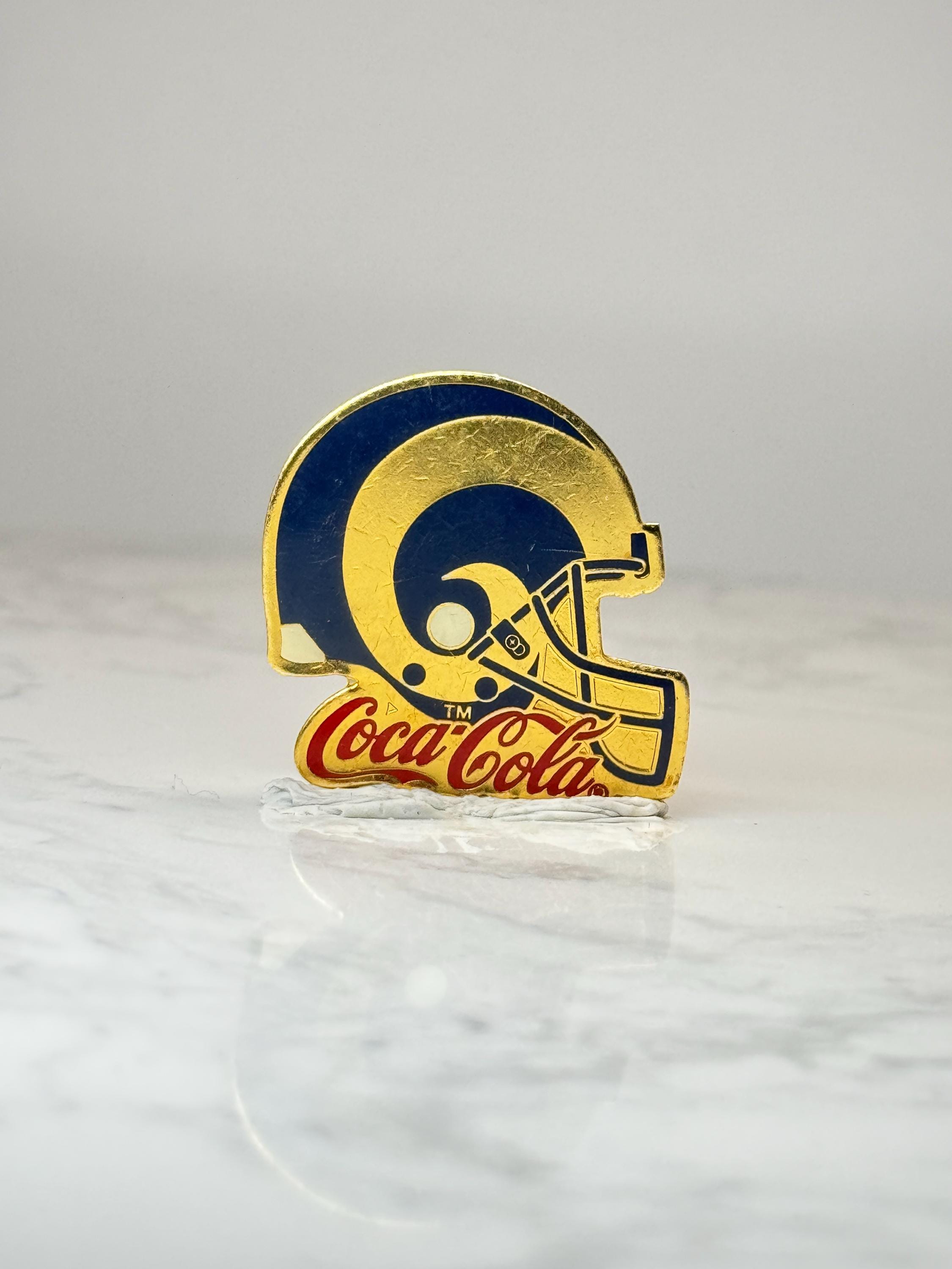 LA Rams Coca Cola Helmet Pin: Gold Tone Enamel - NFL Promo Accessory
