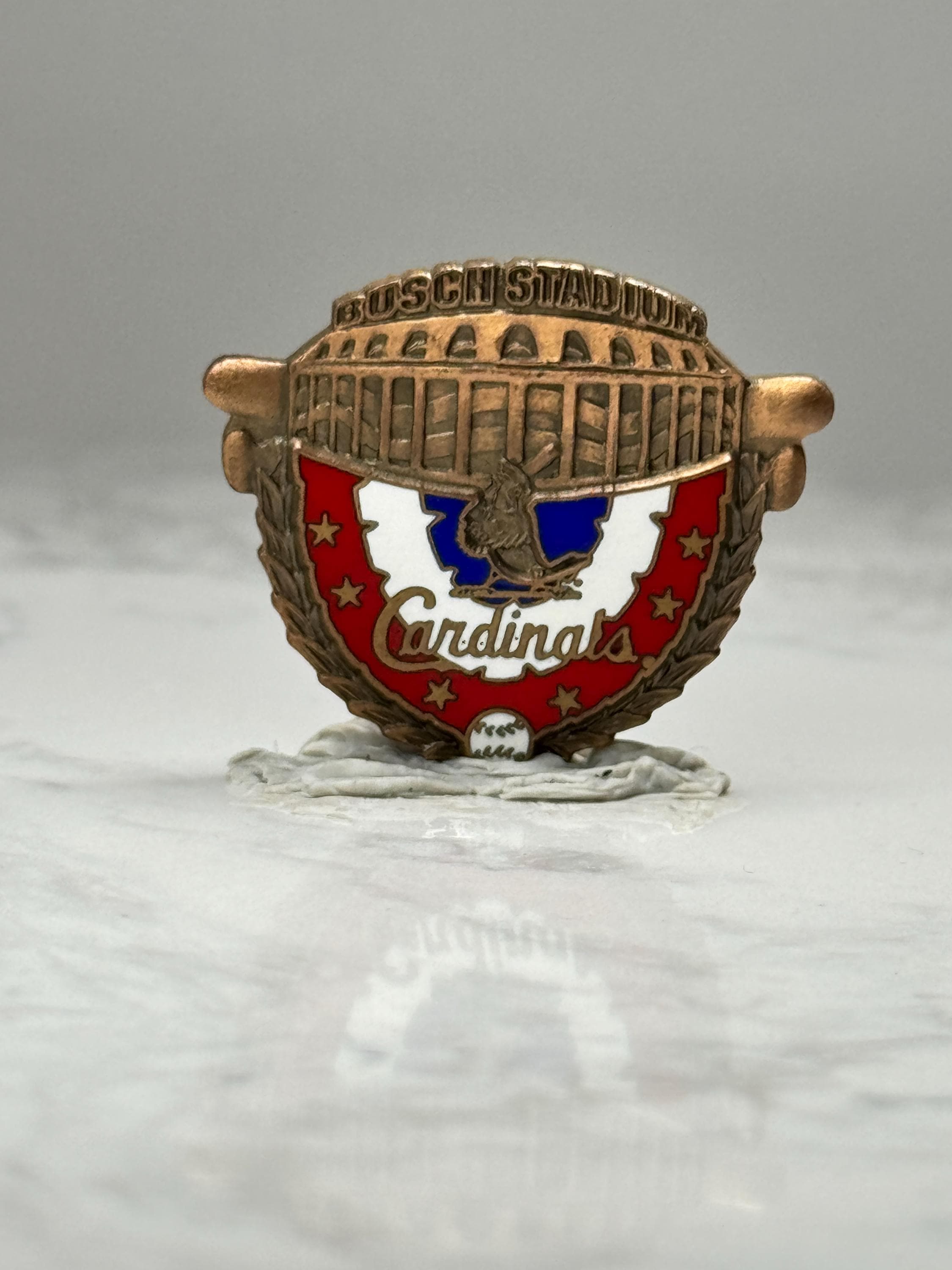 Busch Stadium Cardinals Pin: Gold Tone Enamel - MLB Souvenir