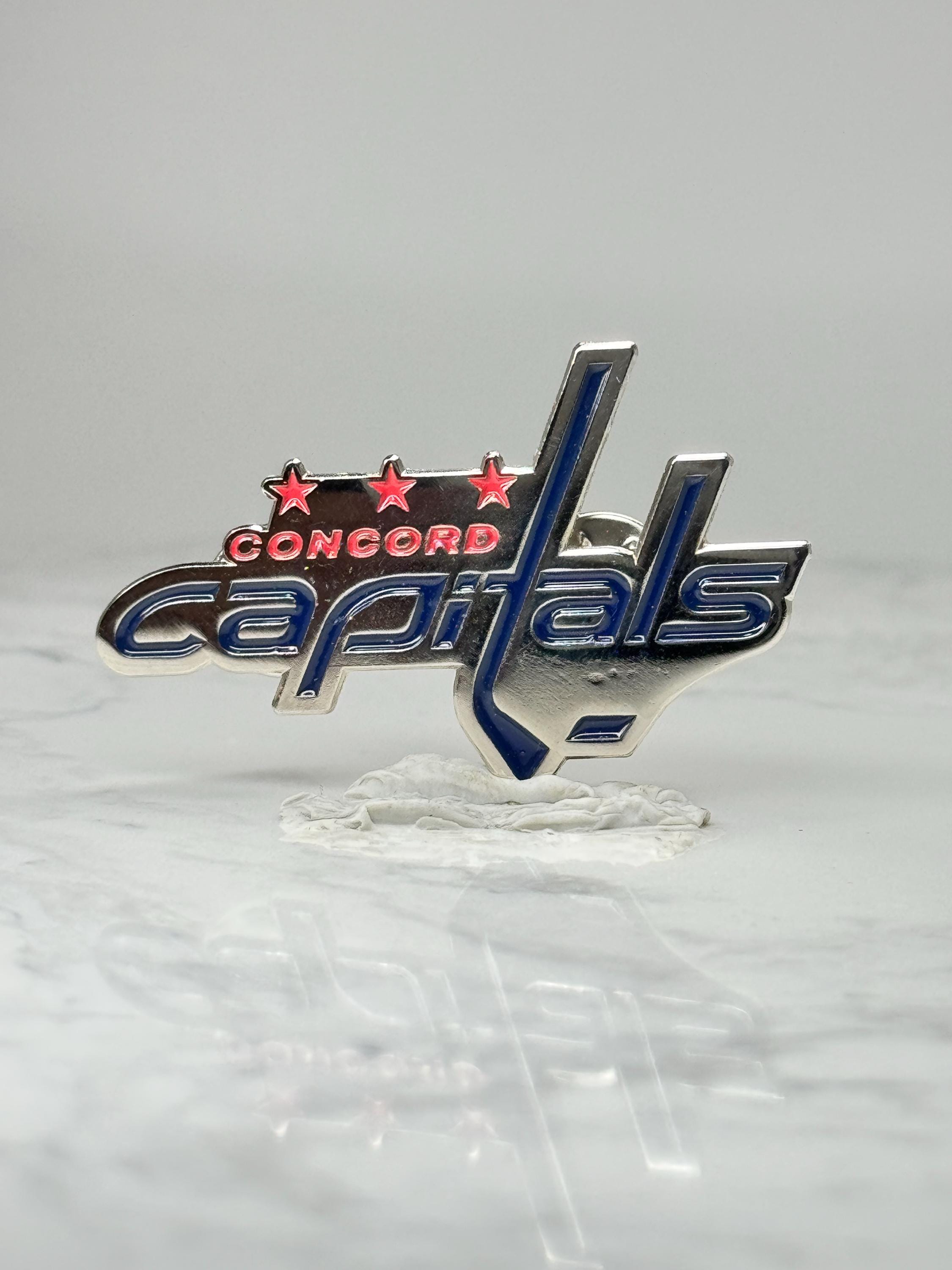 Concord Capitals Hockey Enamel Pin Vintage Sports Team Lapel Pin Blue Red Logo Pin