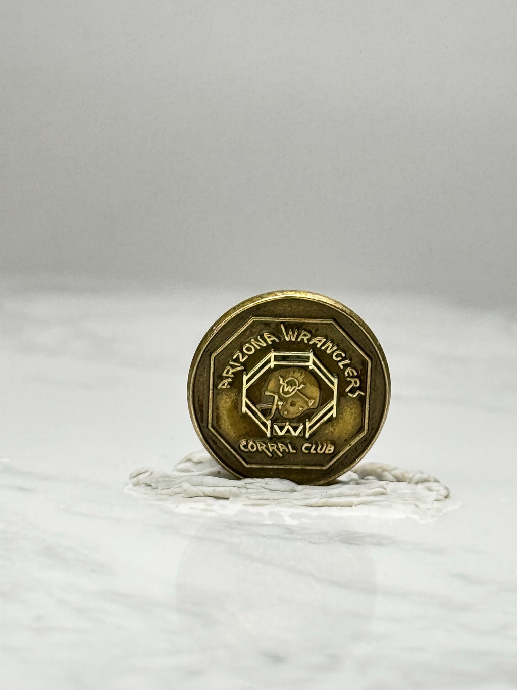 Arizona Wrangler Corral Club Pin: Gold Tone Western Accessory