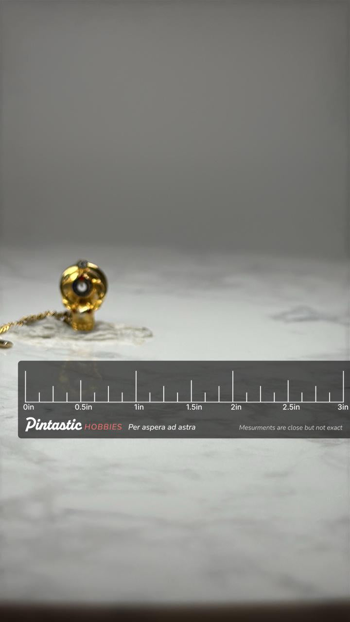 Elk Lodge Fraternal Lapel Pin: Gold Tone Enamel - Vintage Accessory with ruler overlay for size reference