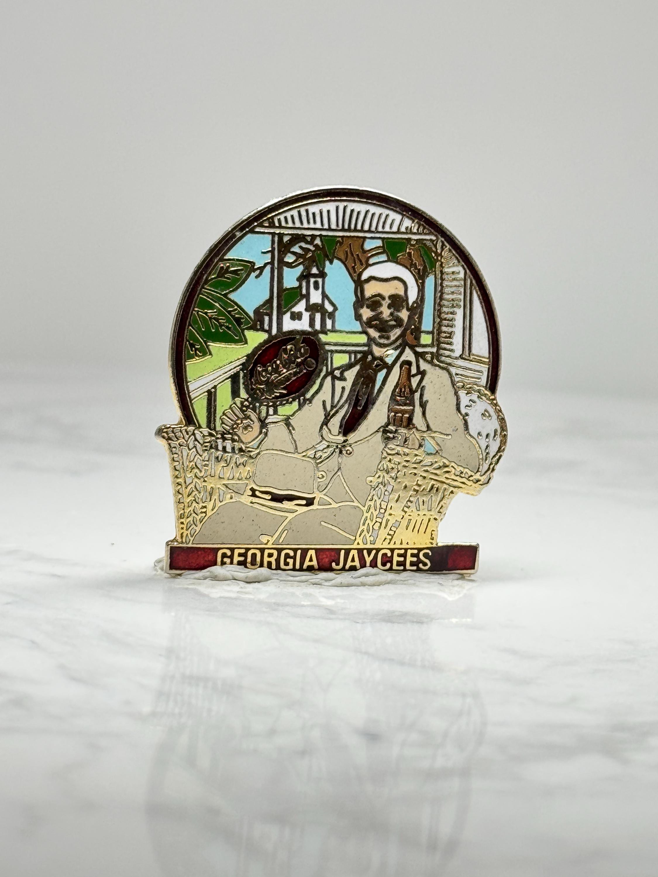 Georgia Jaycees Coca Cola Enamel Pin Vintage Coke Souvenir Lapel Pin