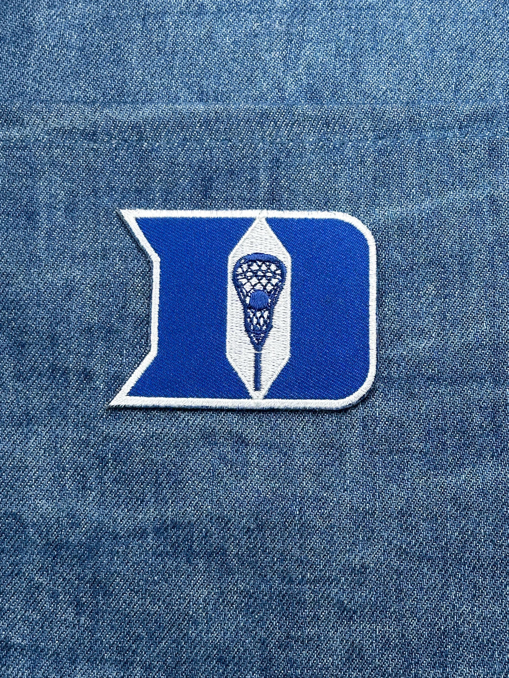 Duke Lacrosse D Patch: Blue & White - College Sports Accessory