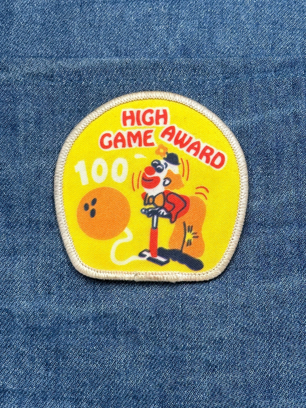 High Game Award 100 Patch: Yellow Bowling - Sports Accessory