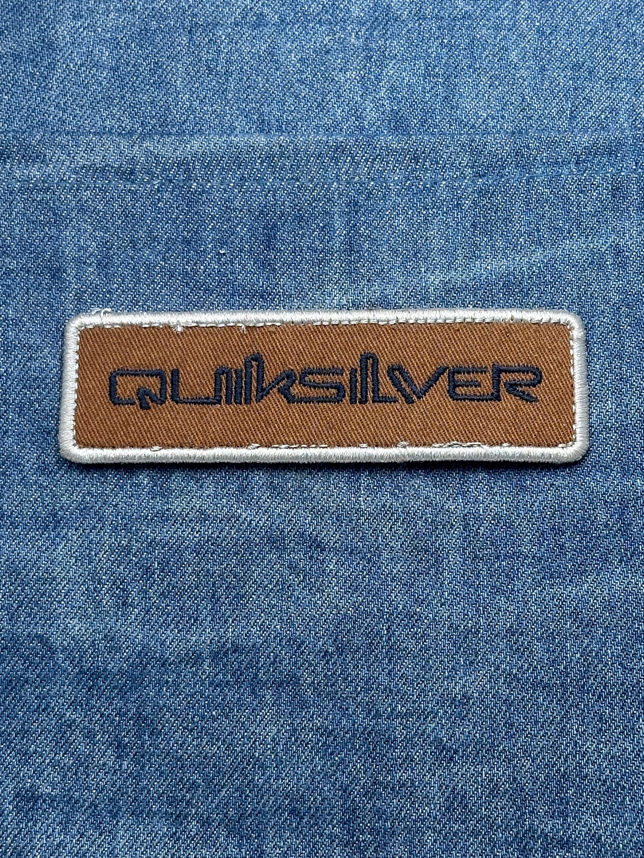 Quiksilver Logo Patch: Brown & Navy - Surf Brand Accessory