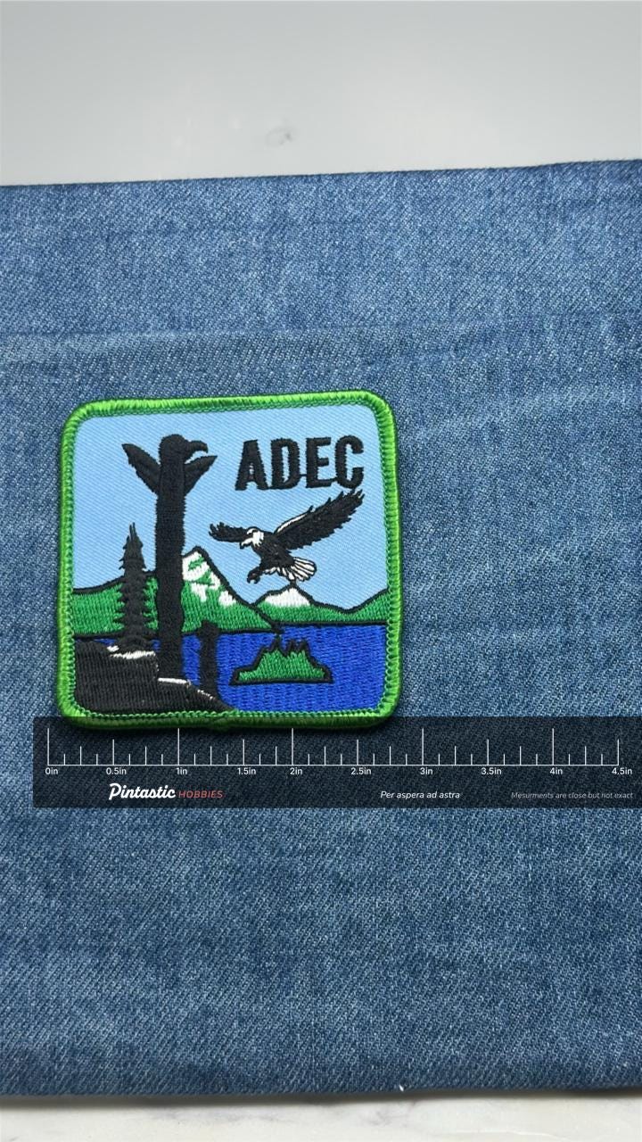 ADEC Nature Patch: Green Border Scenic - Outdoor Accessory with ruler overlay for size reference