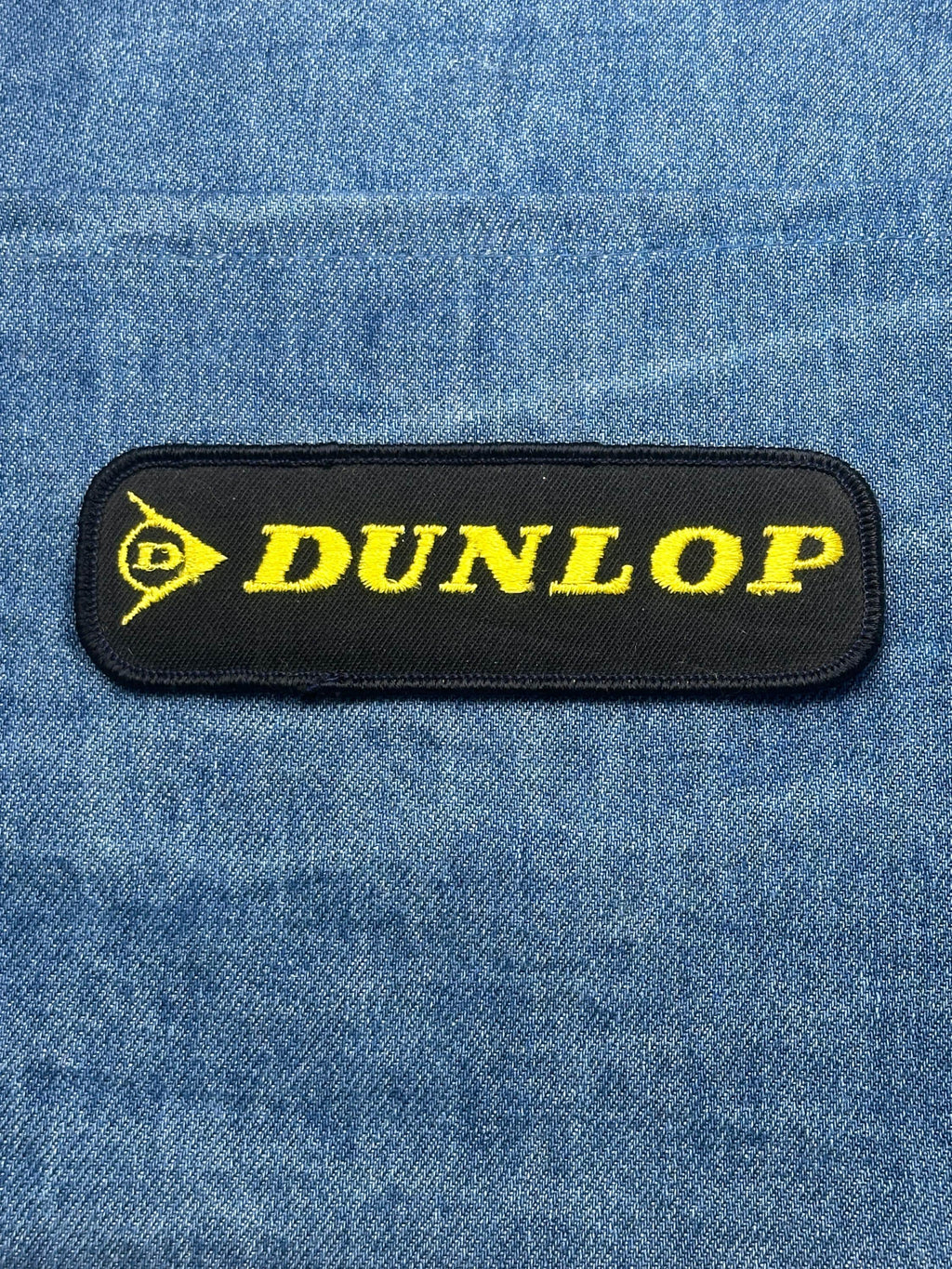 Dunlop Logo Patch: Black & Yellow - Racing Accessory
