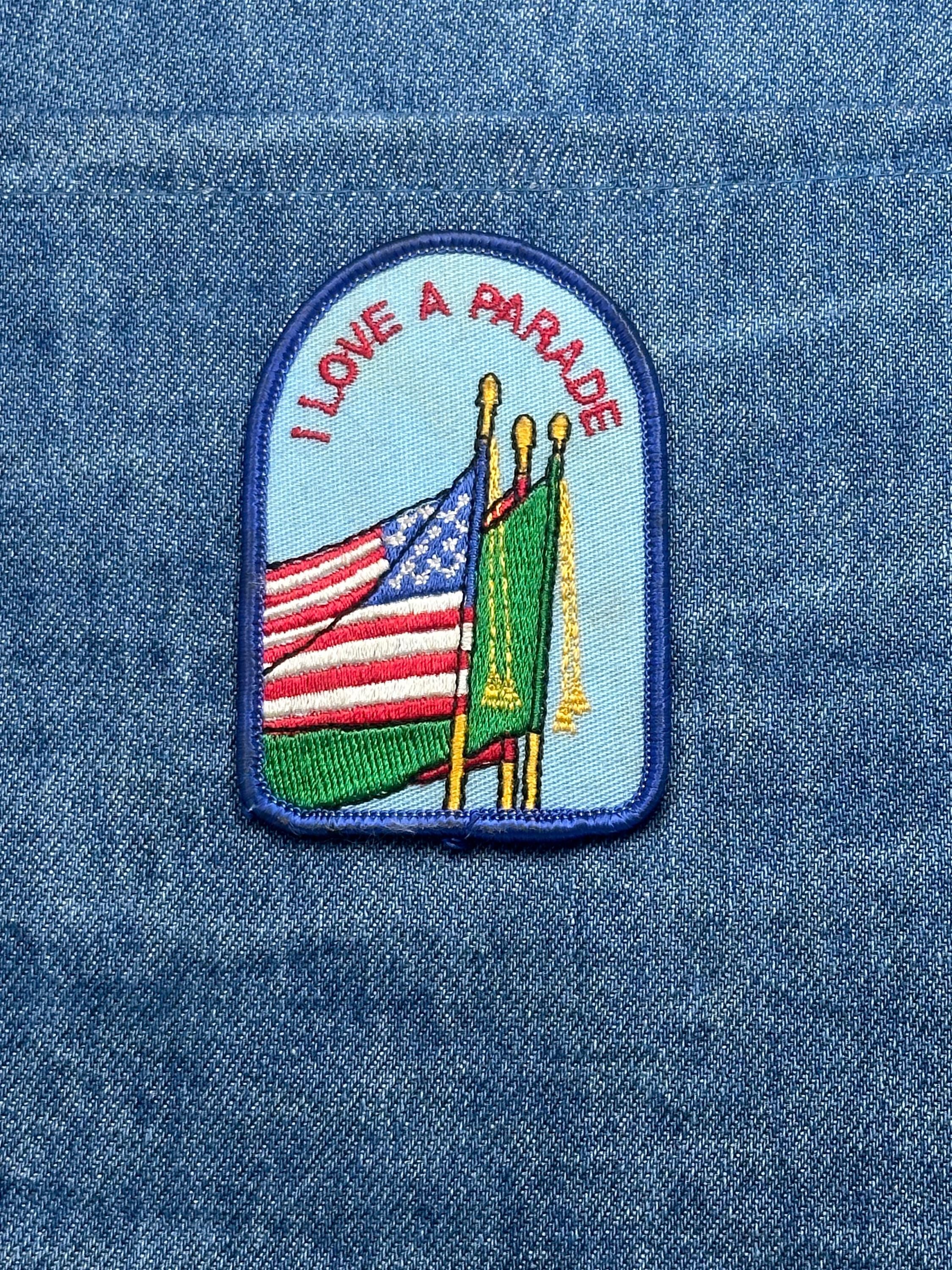 I Love A Parade Patch: Red White Blue - Patriotic Accessory
