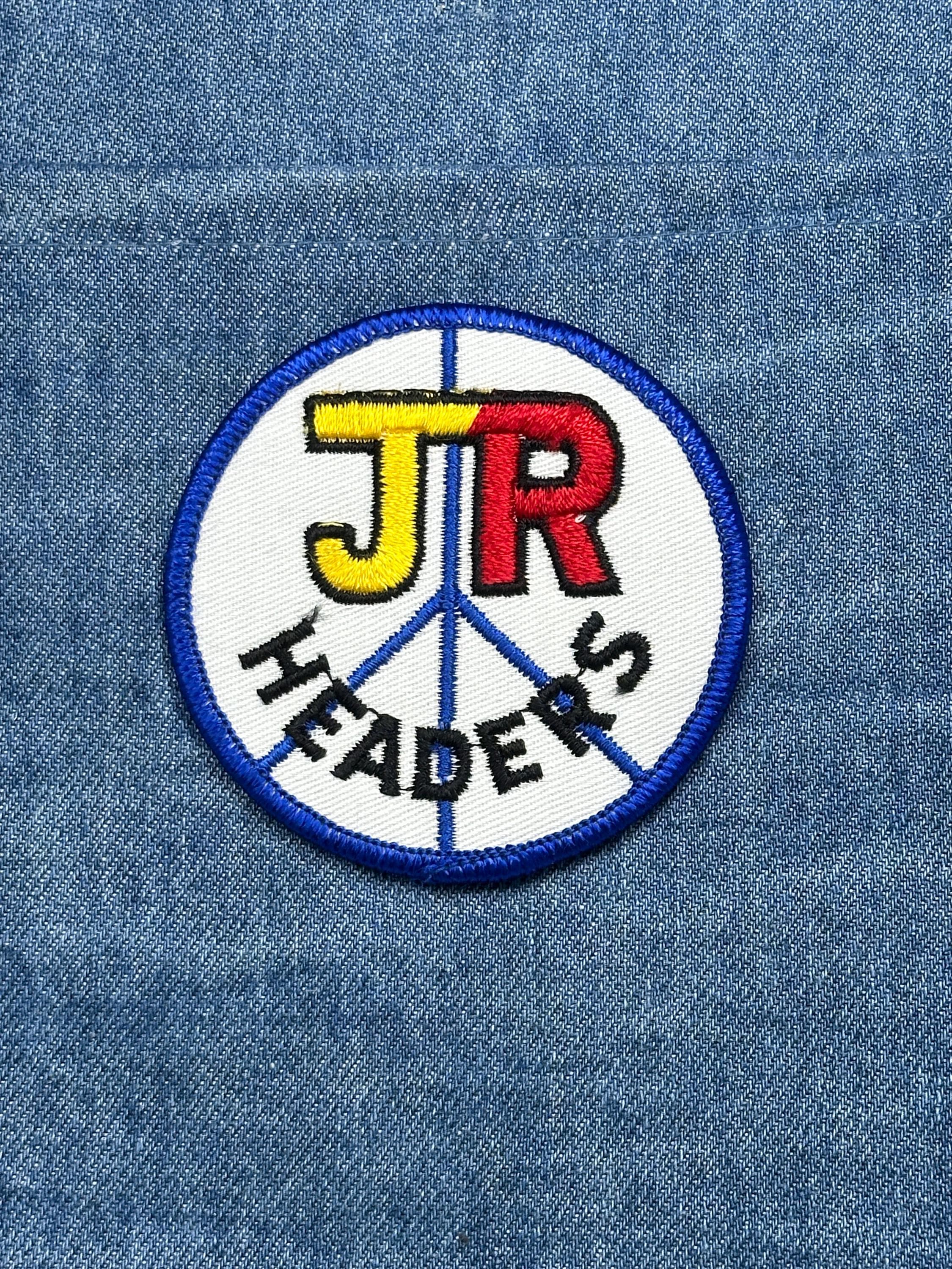 JR Invaders Patch: Blue Border Round - Retro Logo Accessory