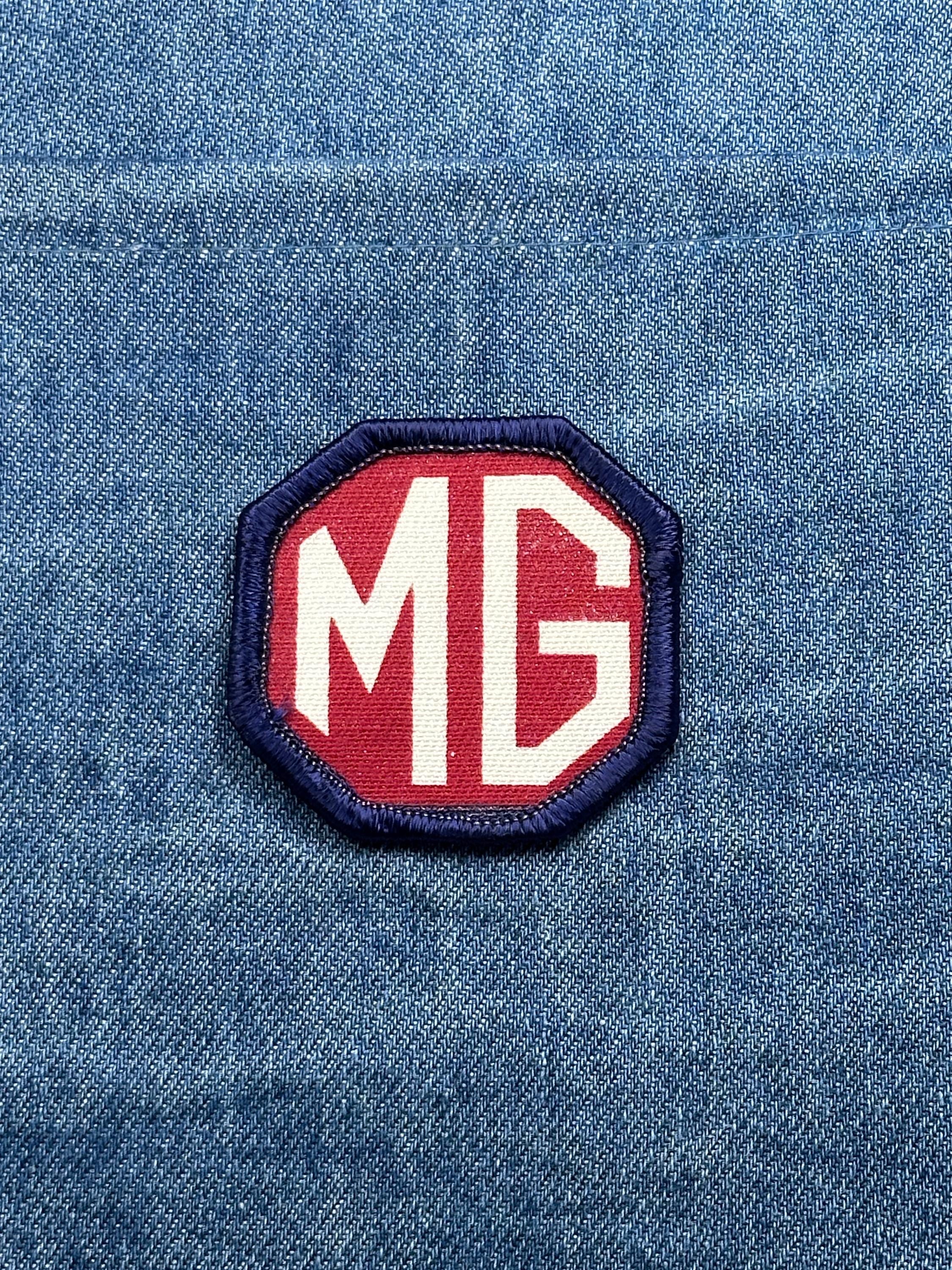 MG Logo Patch: Red Octagon - Vintage Car Accessory