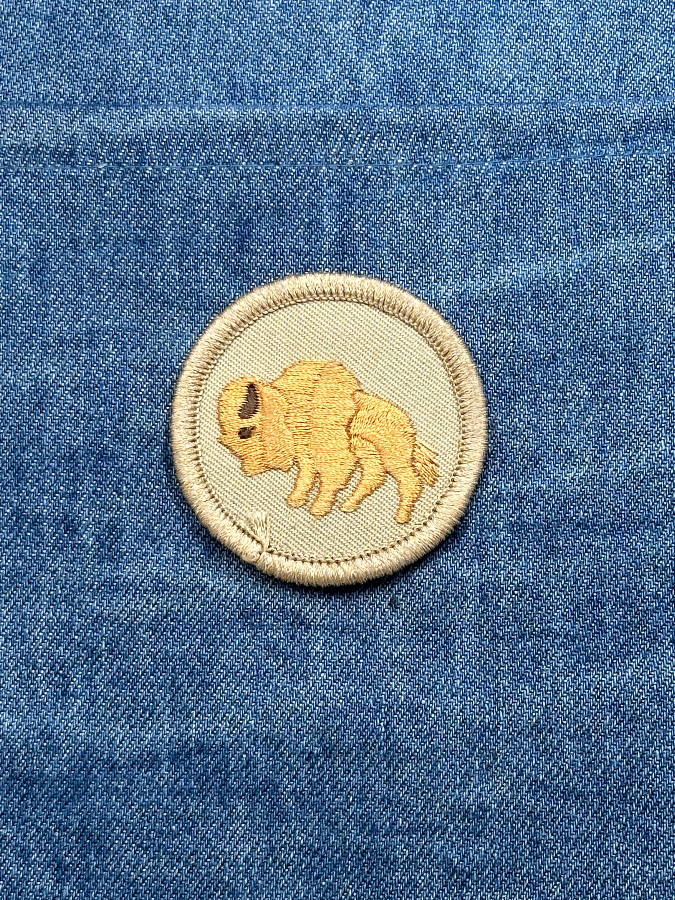 Bison Buffalo Patch: Tan Round - Scouting Nature Accessory