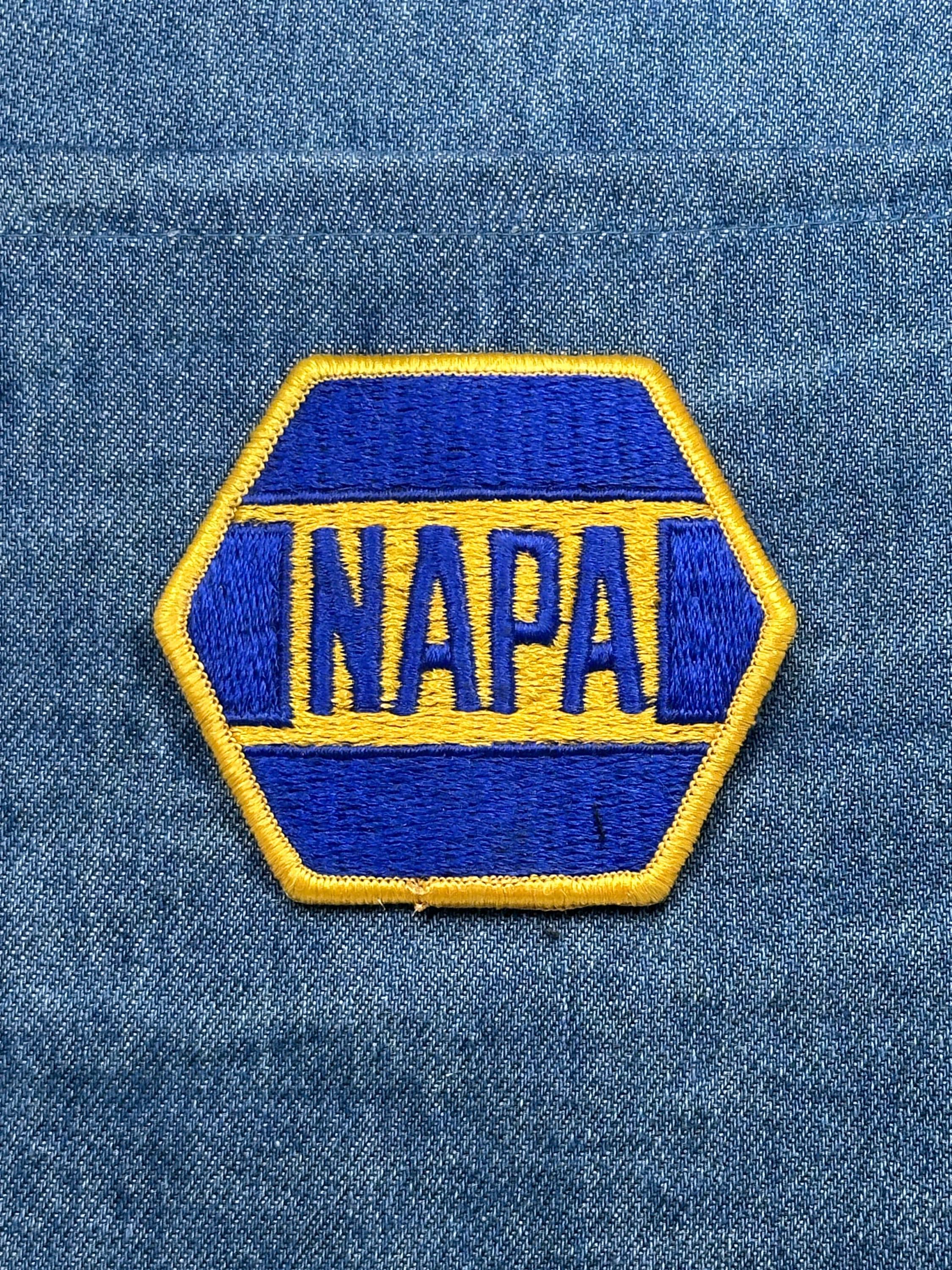 NAPA Logo Patch: Blue & Yellow Hex - Vintage Auto Accessory