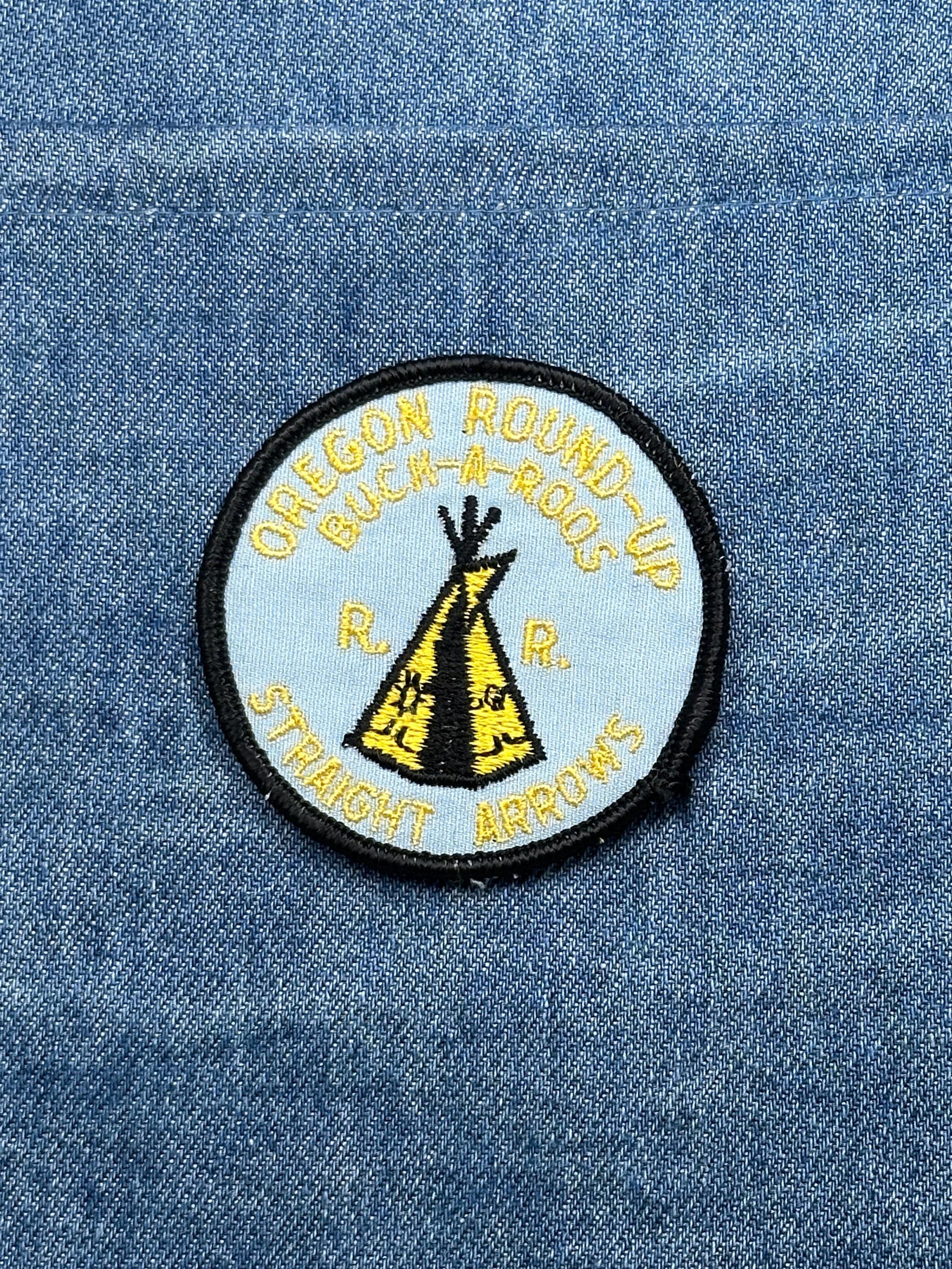 Vintage Oregon Round-Up Buck-A-Roos Straight Arrows Patch Embroidered RR Patch